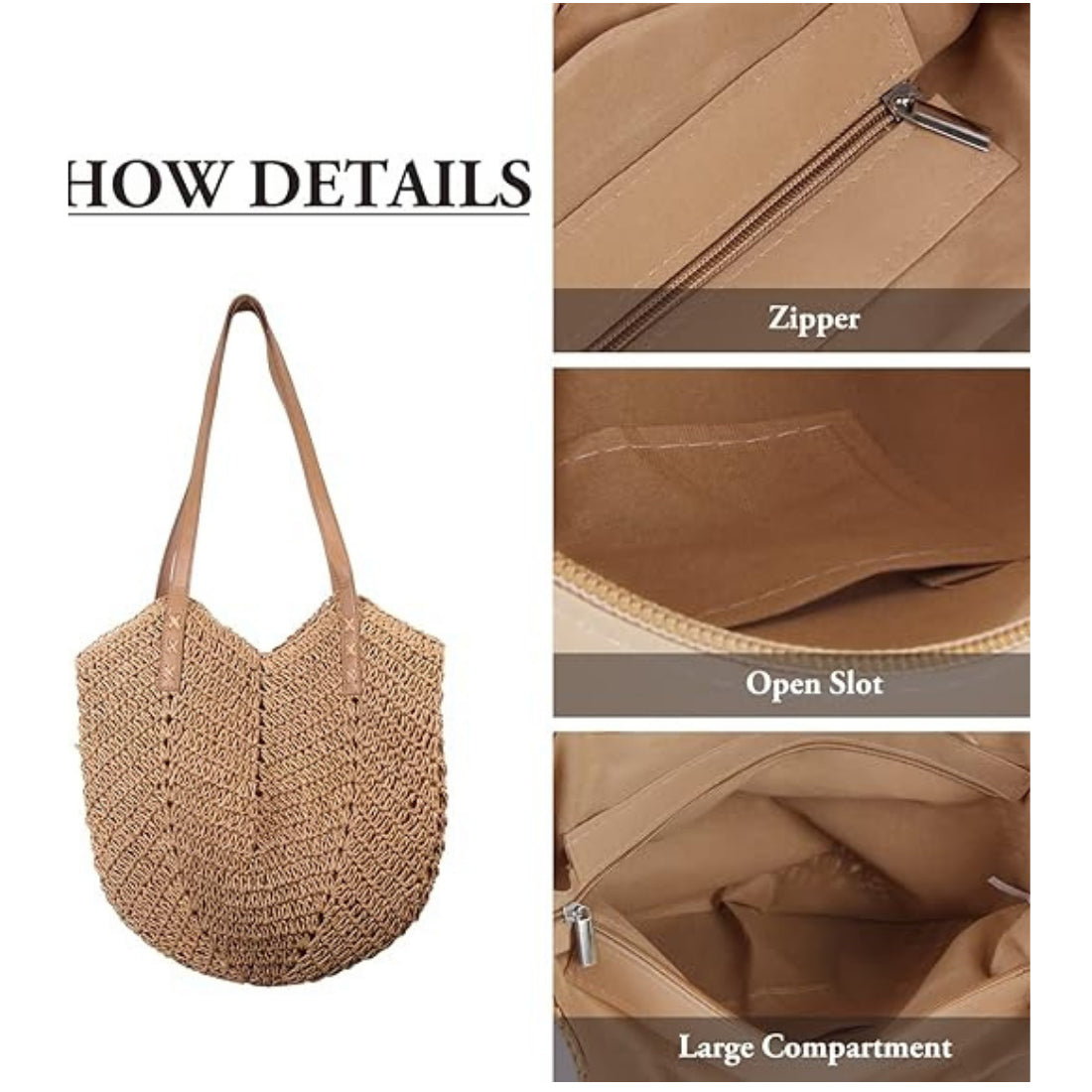 Customizable Large Woven Straw Handbag – Trendy Summer Purse