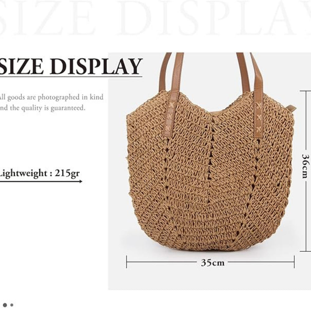 Customizable Large Woven Straw Handbag – Trendy Summer Purse