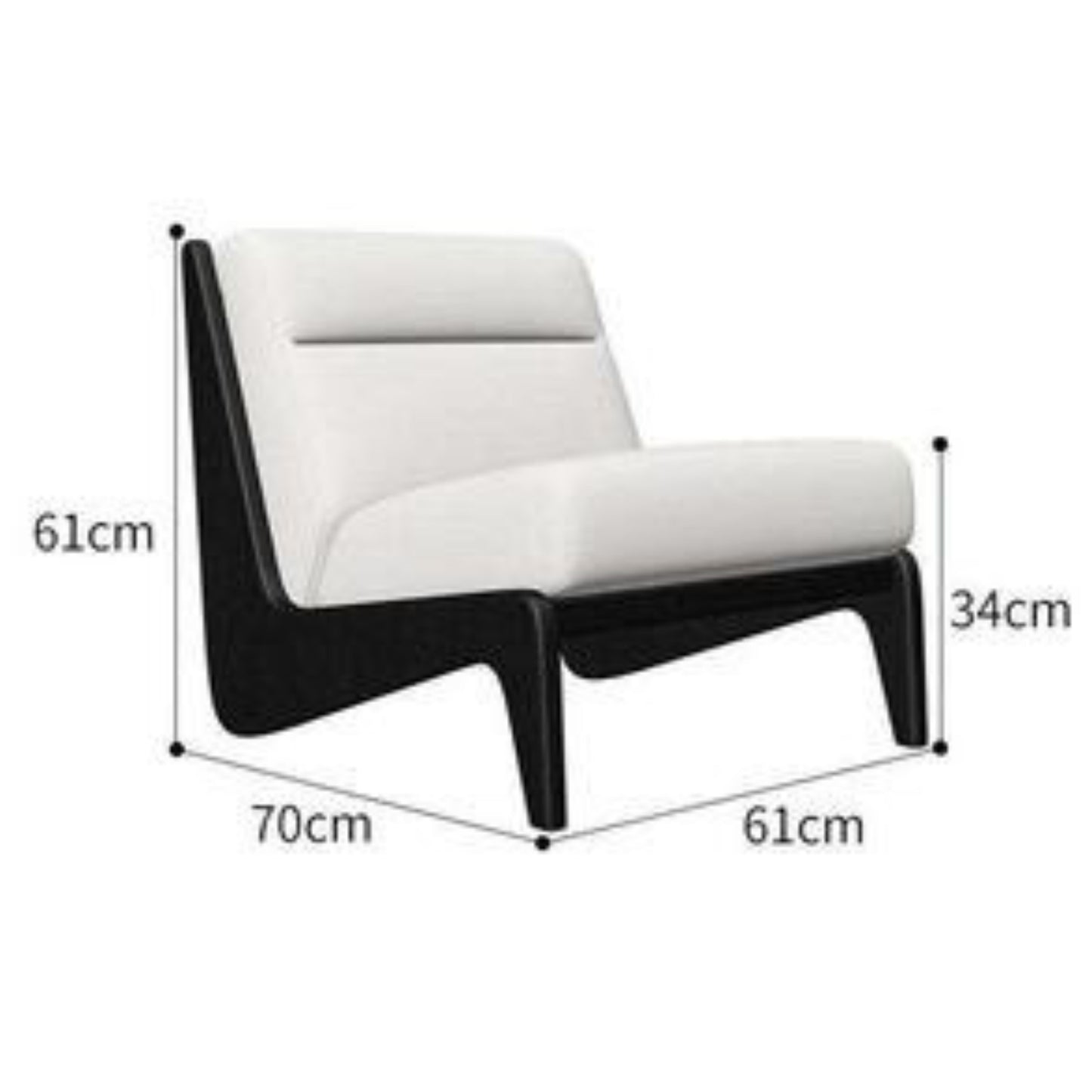 Solid Wood Dining Chairs with Fabric Upholstery – 61x61x70x34cm