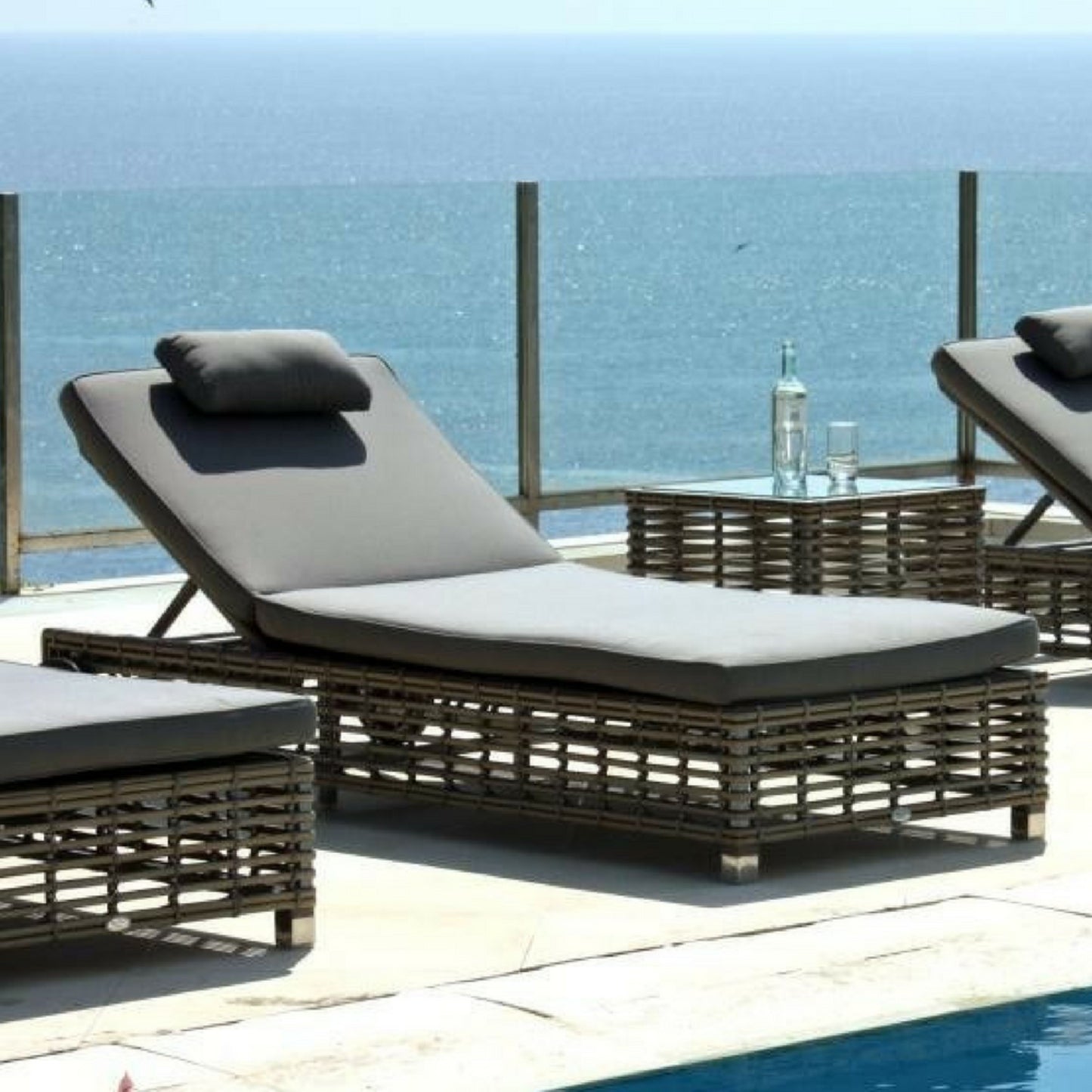 Luxury Rattan Sun Lounger – Adjustable Outdoor Recliner with Cushions