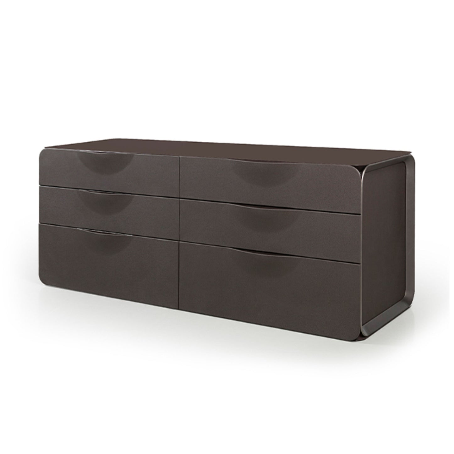Elegant Multi-Layer Solid Wood Dresser with Microfiber Leather & Stainless Steel
