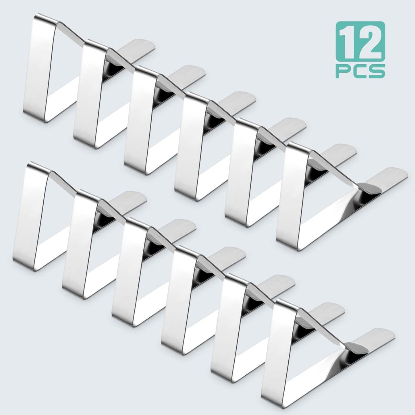 12 Pack Heavy Duty Stainless Steel Tablecloth Clips