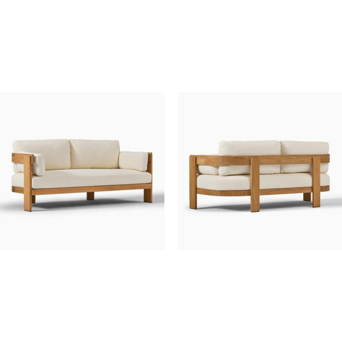 Teak Wood Lounge Chair with Cushions – 193x85x86cm