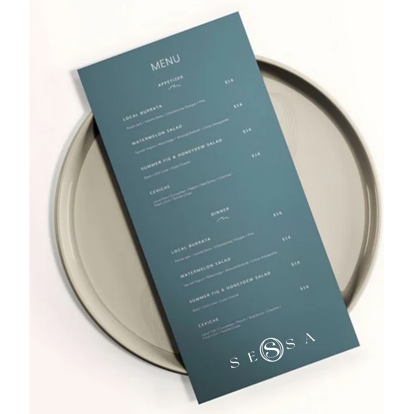 Elegant Custom Menu Cards