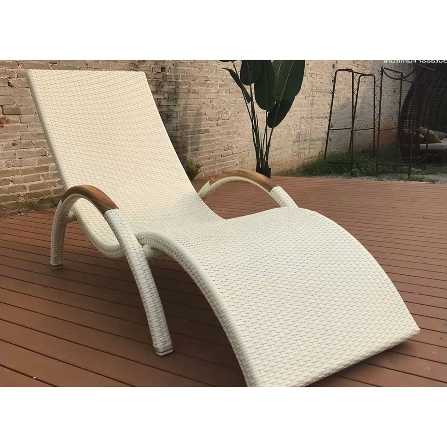 Beach Lounge Chair, Rattan Wicker, Standard Size
