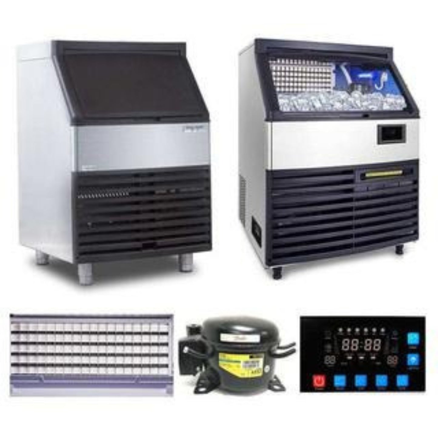Commercial Stainless Steel Ice Machine – 100kg/24H Output, 650W