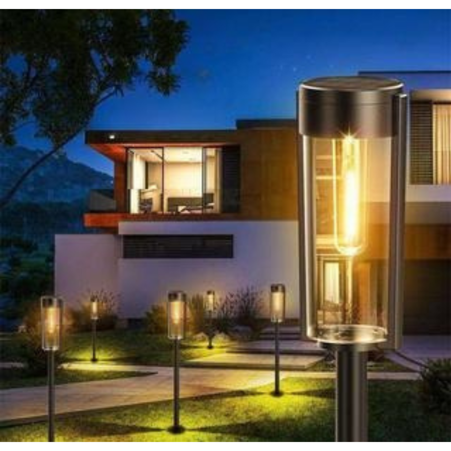 Outdoor Standing Solar LED Pathway Light – ABS Body with Rechargeable Battery