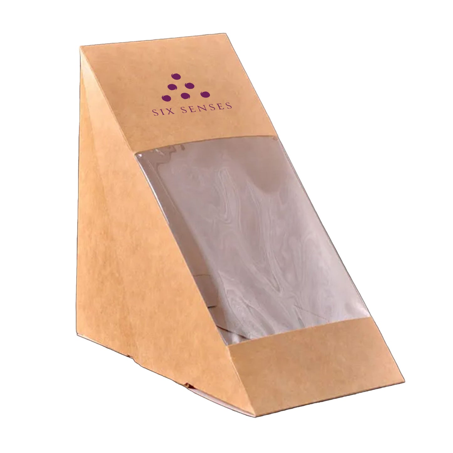 Eco-Friendly Kraft Paper Sandwich Box with Clear Window, Takeaway Packaging
