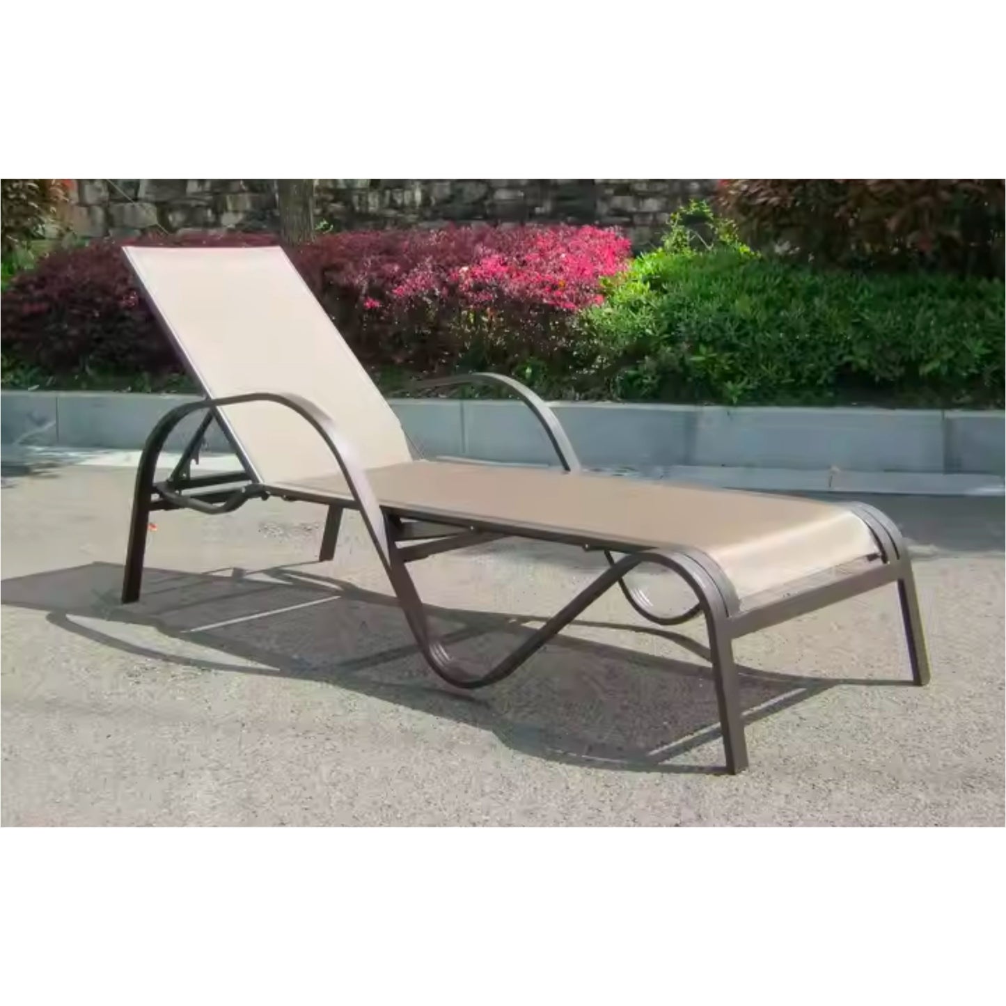 Beach Lounge Chair, Adjustable Aluminum Frame & Breathable Fabric