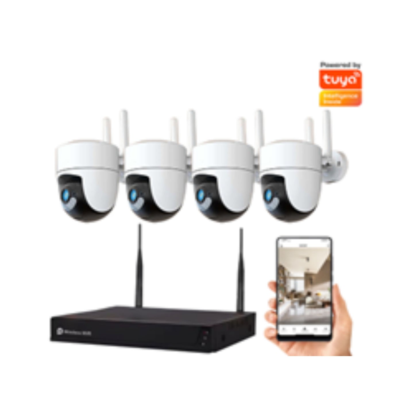 3MP WiFi NVR Security Camera Kit with 10-Inch LCD – Cloud & SD Storage Options