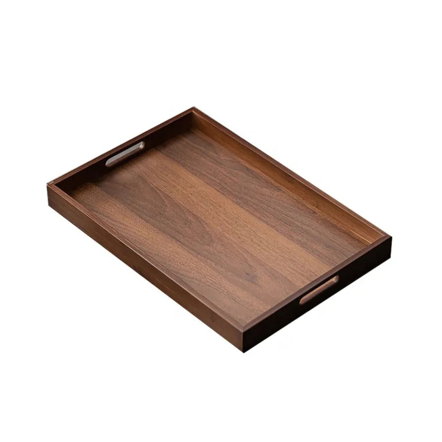 Dark Wood Serving Tray – Elegant & Functional with Handles