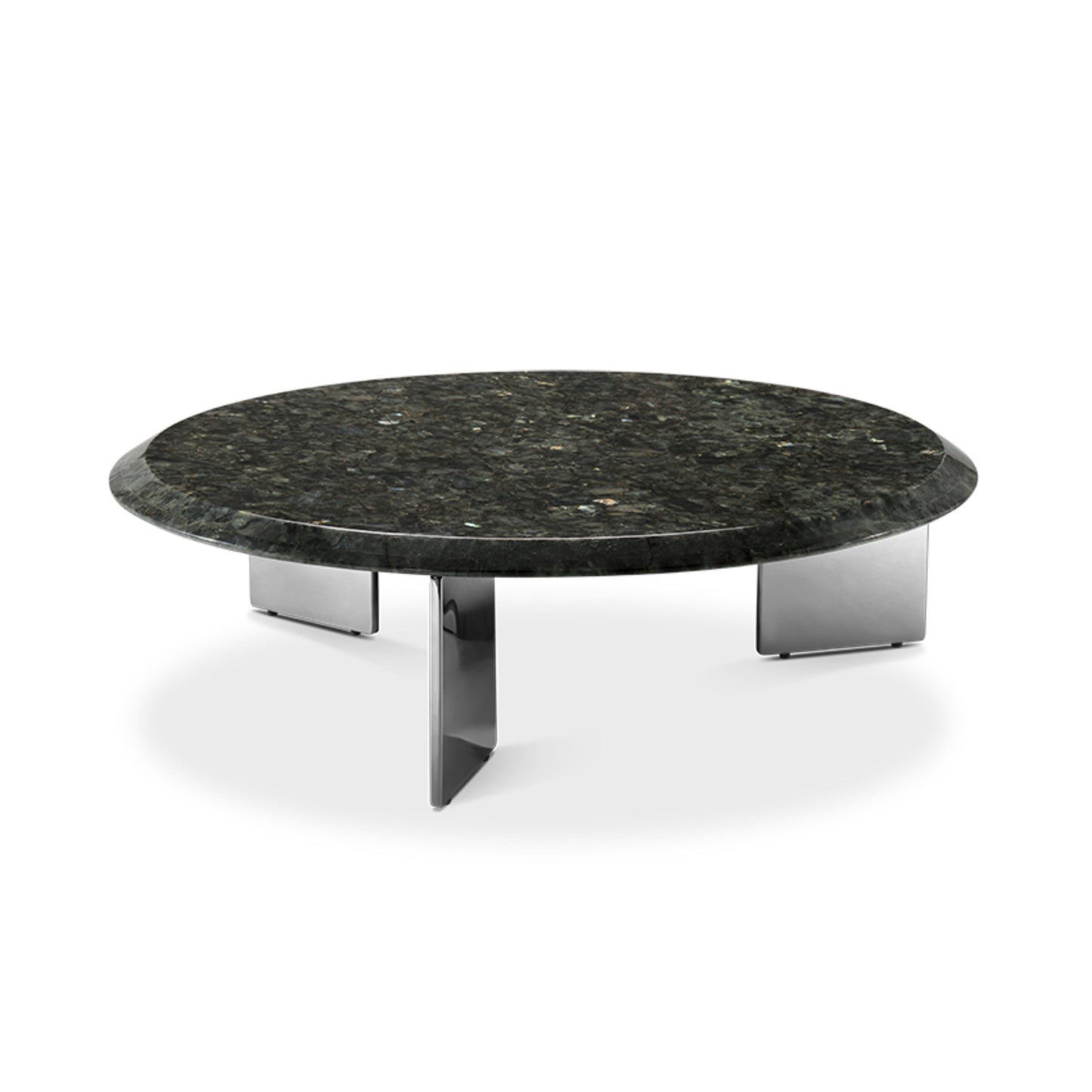 Black and White Marble Coffee Table with Stainless Steel Base