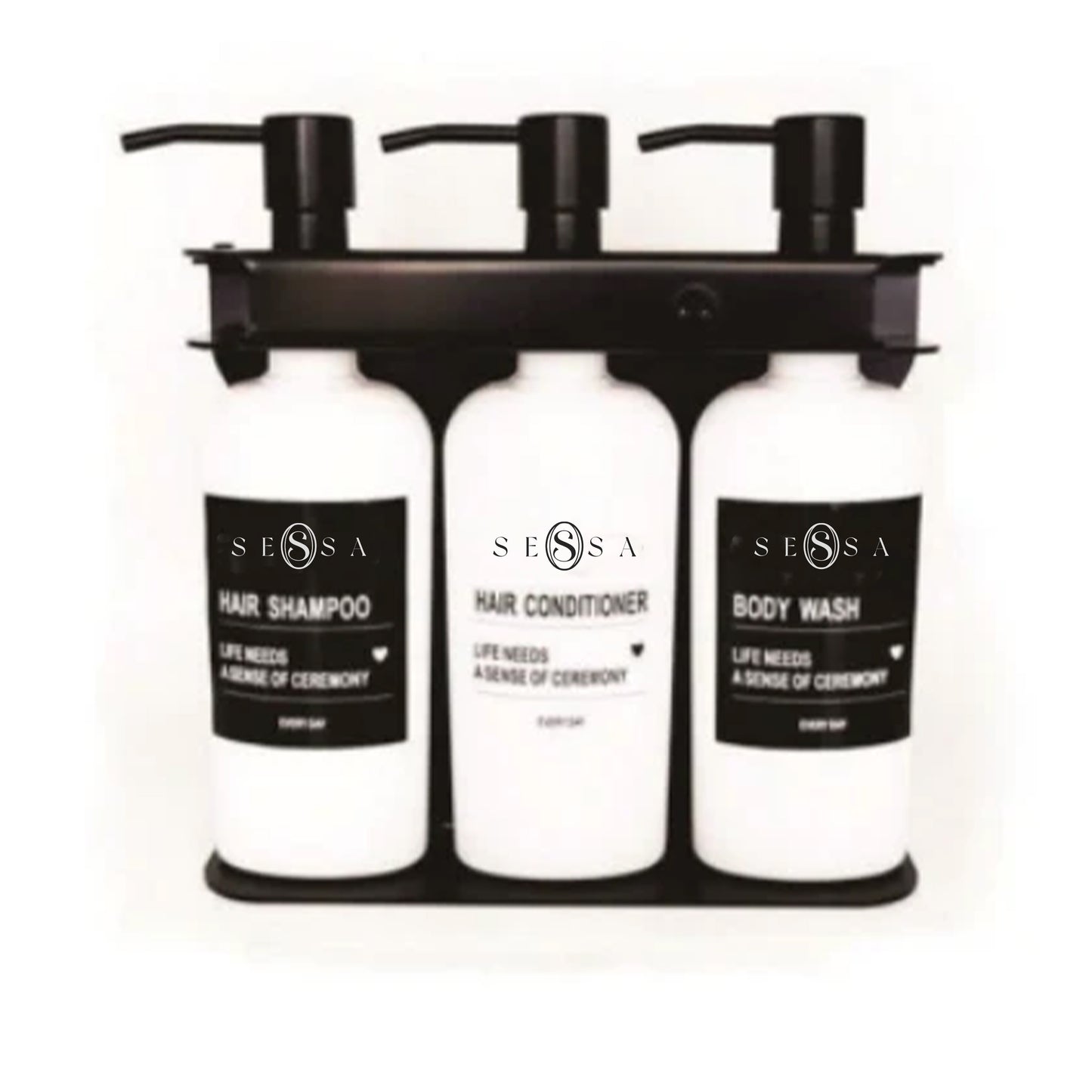 Lockable Black Wall Mounted Toiletry Dispensers (Single, Double, Triple)