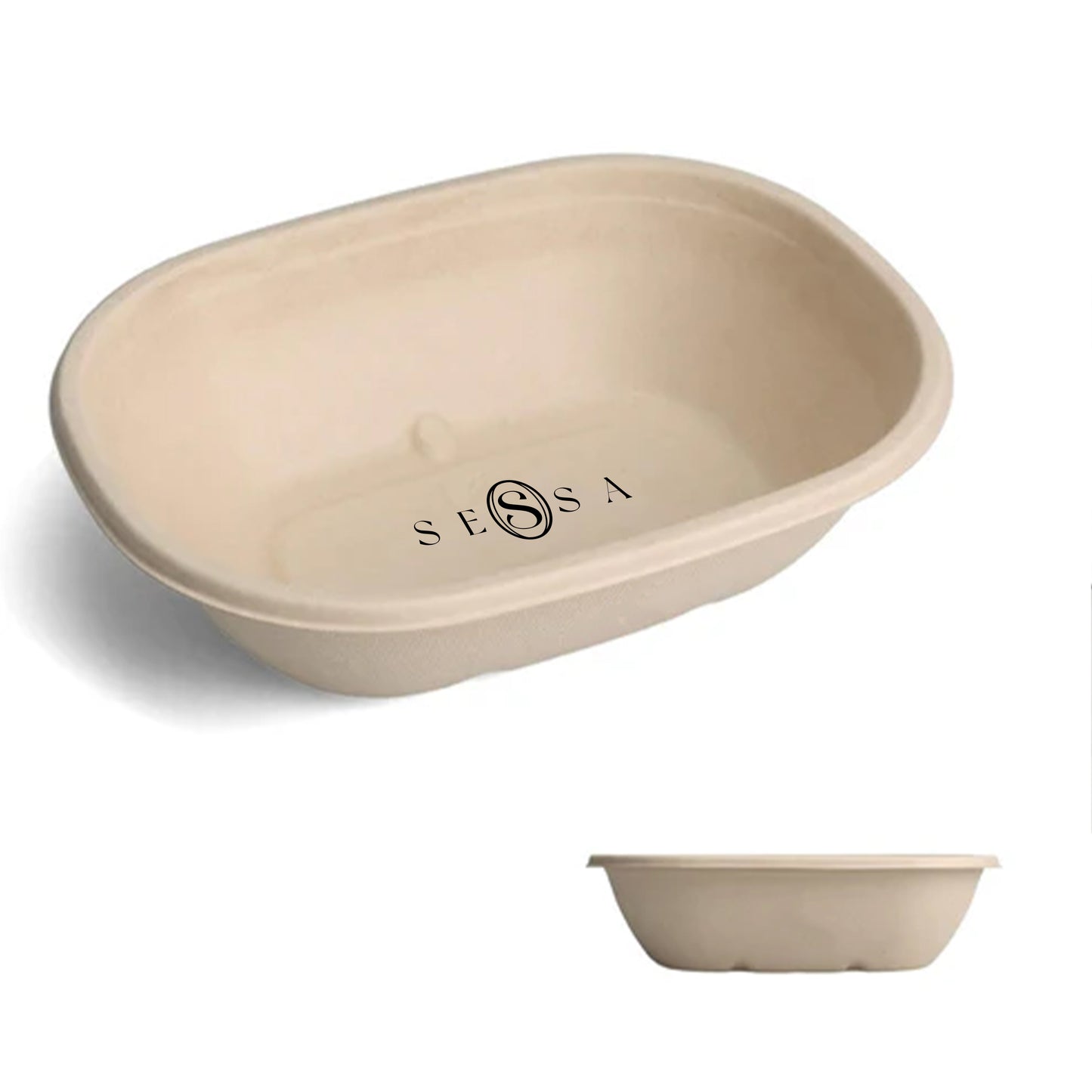 Sugarcane Bagasse Pulp Bowl, 620ml and 770ml, Eco-Friendly Disposable Tableware