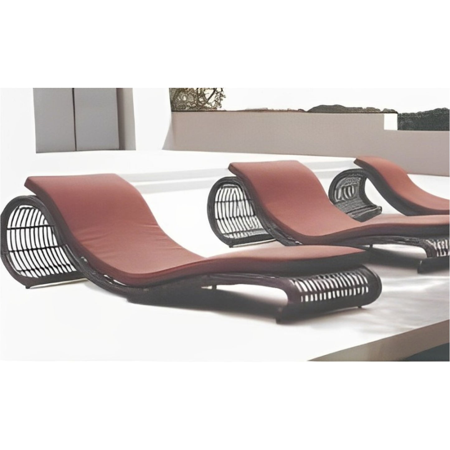 Beach Lounge Chair, Lightweight Aluminum Frame & PE Rattan Design