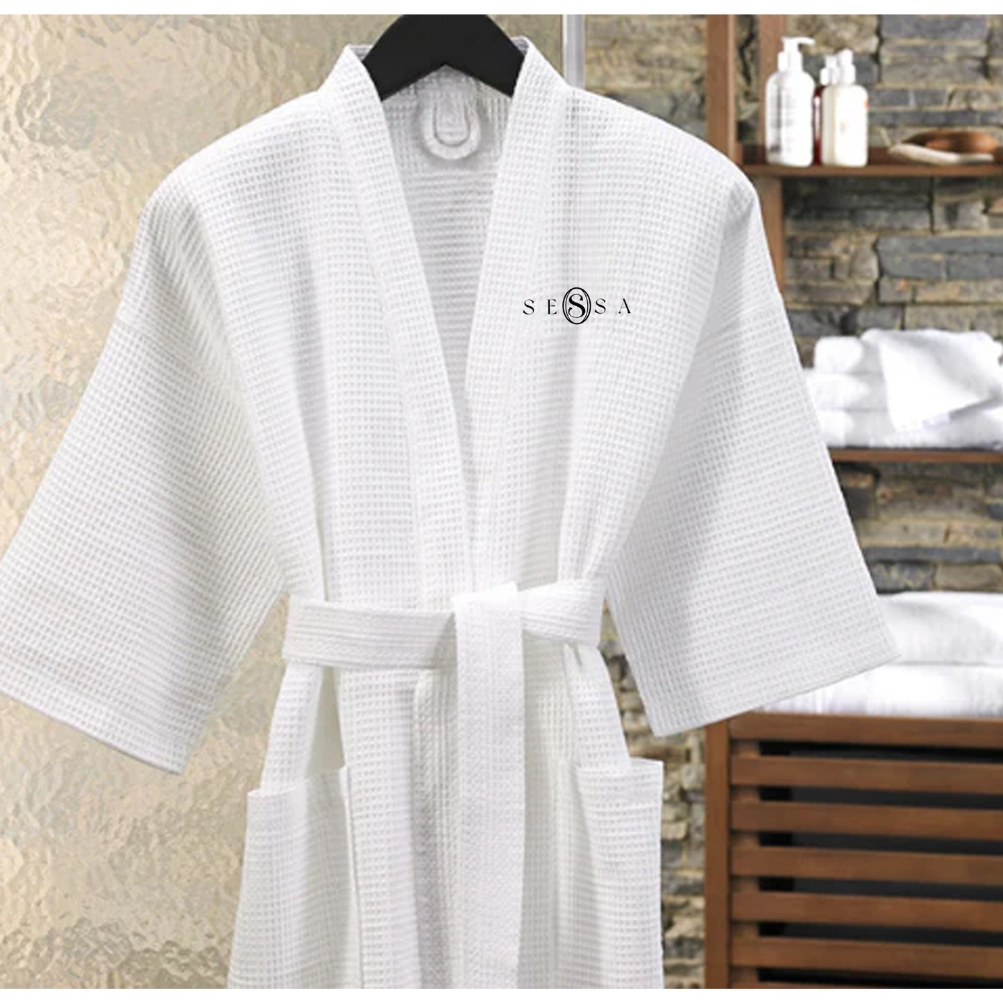 Cotton Waffle Robe – Lightweight & Luxurious Spa Robe