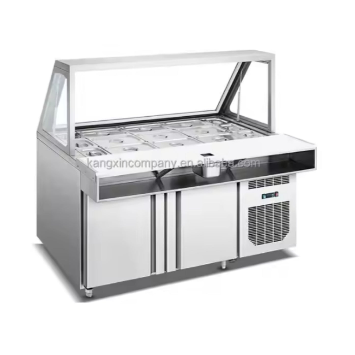 1.8M Cylinder Salad Cabinet – Commercial Refrigerated Storage
