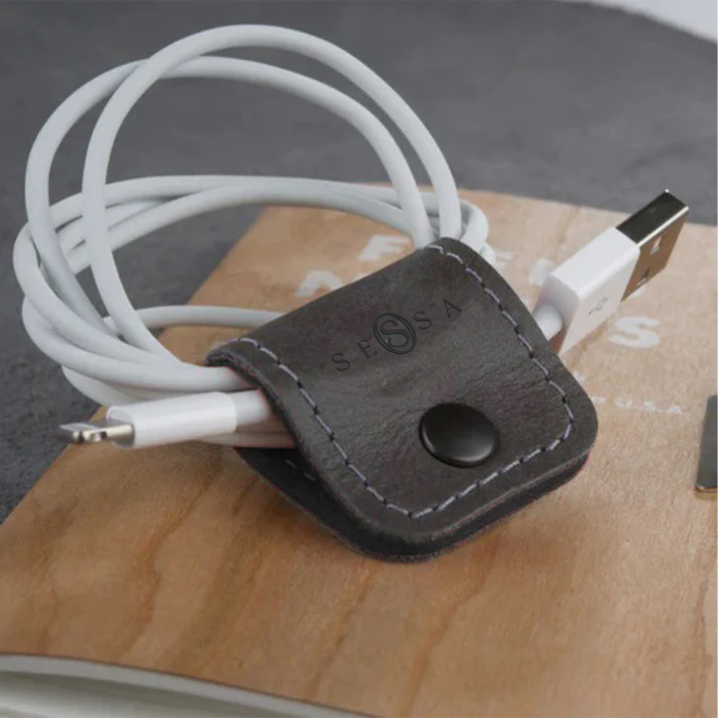 Leather Wire Wrap – Elegant Cable Organizer