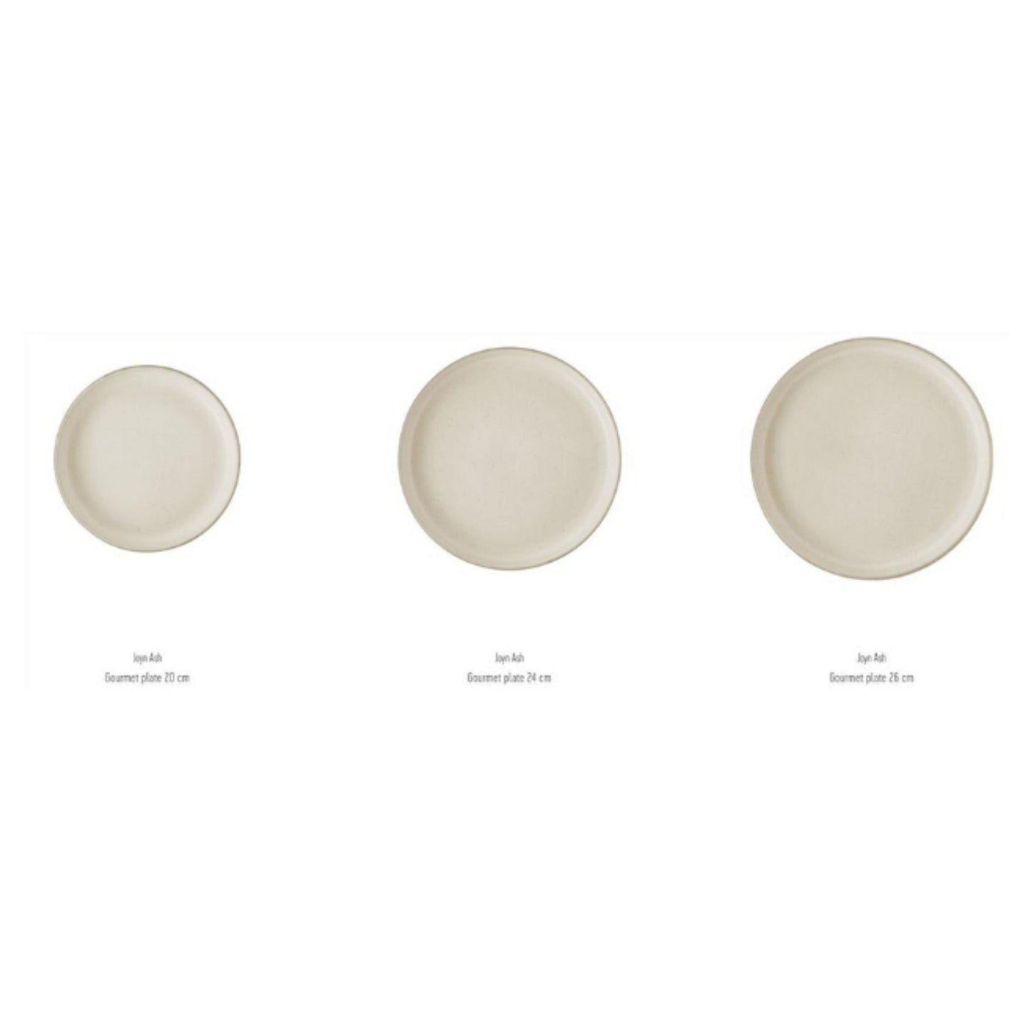 Round stoneware plates in light stone color – Joyn Ash
