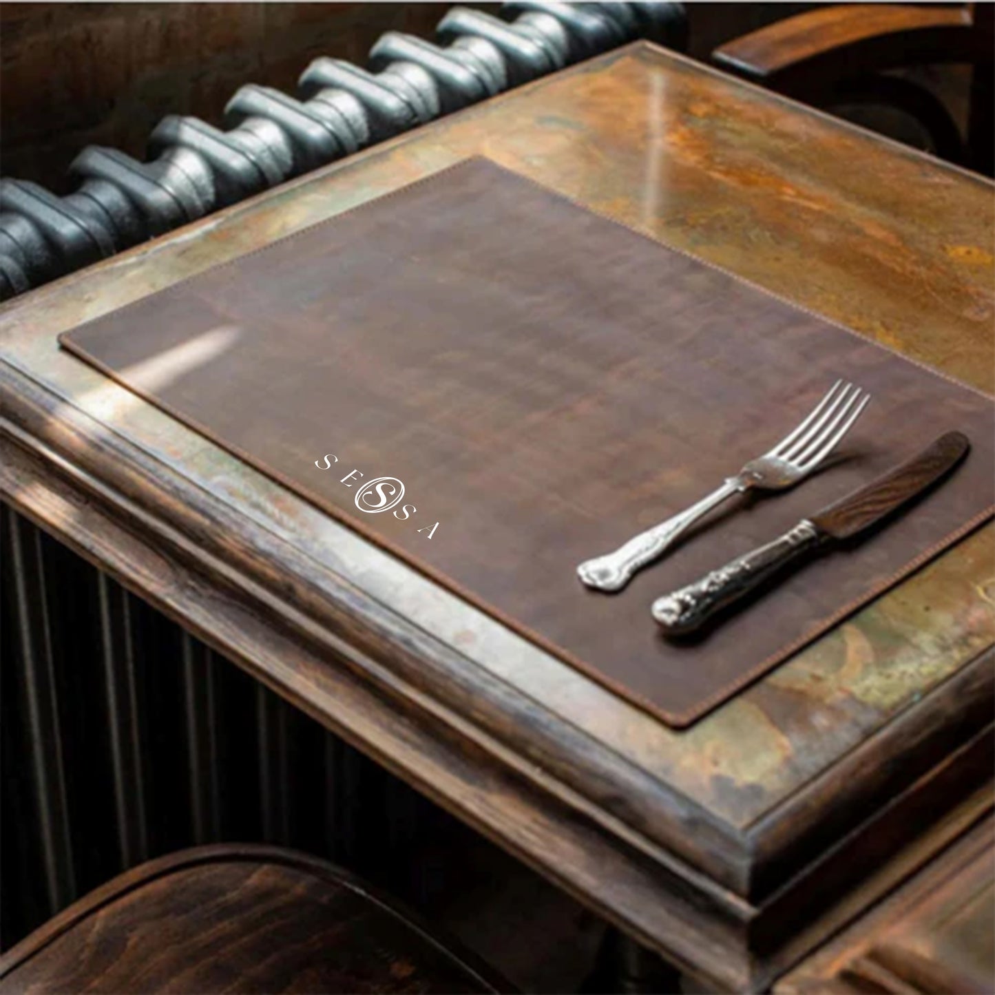 PU Leather Rectangular Placemats – Customizable with Engraved Logo