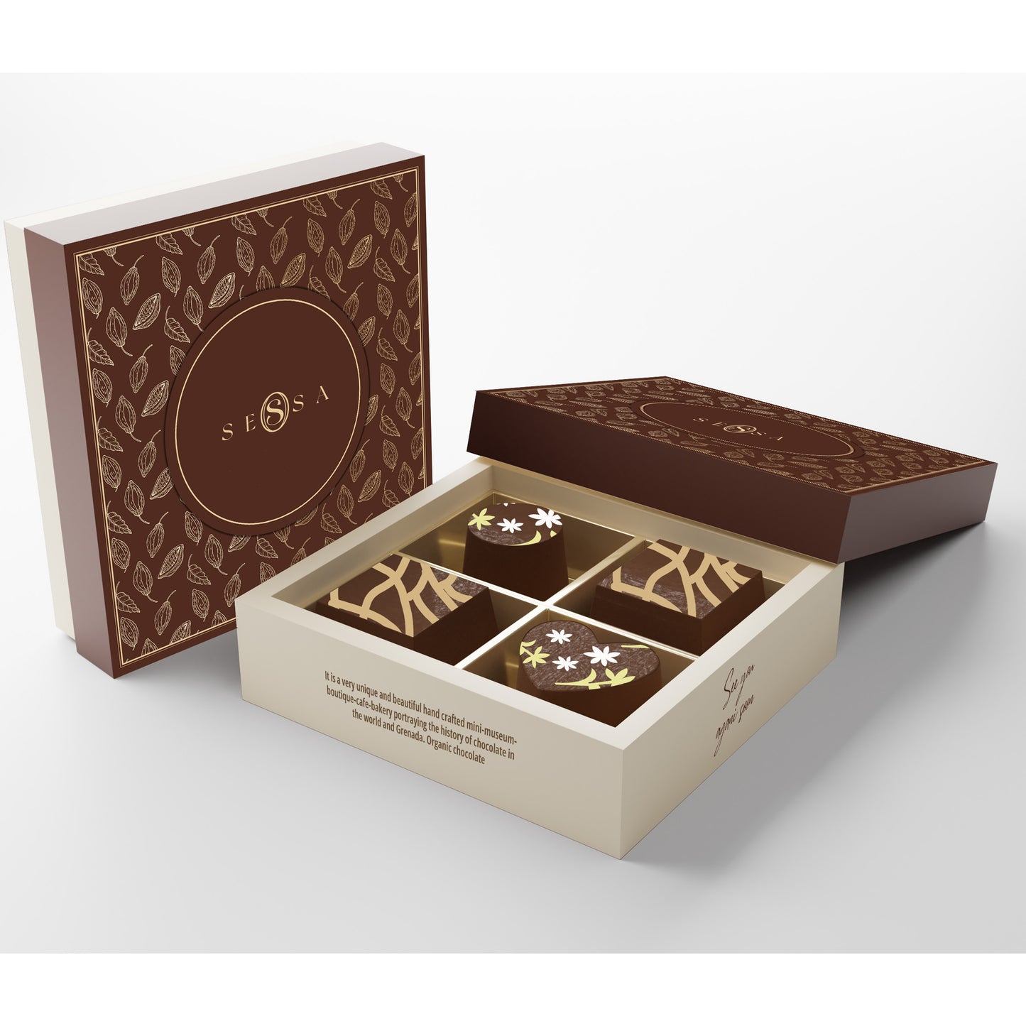 4x Bon Bon Packaging Box – 350g Stock Card, Premium Candy Gift Box