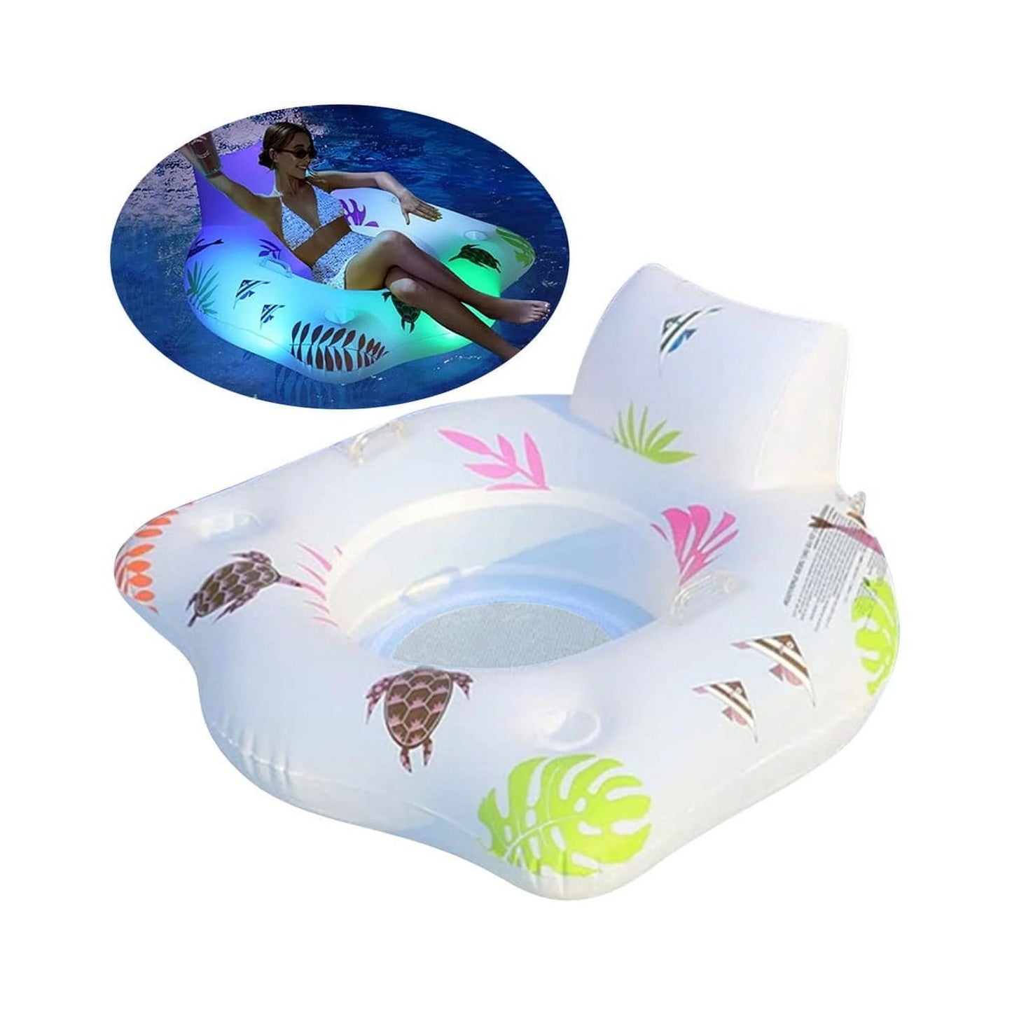 Pool Float – Pool Float Seat with Mesh & LED (FP-DDUXHGZY)