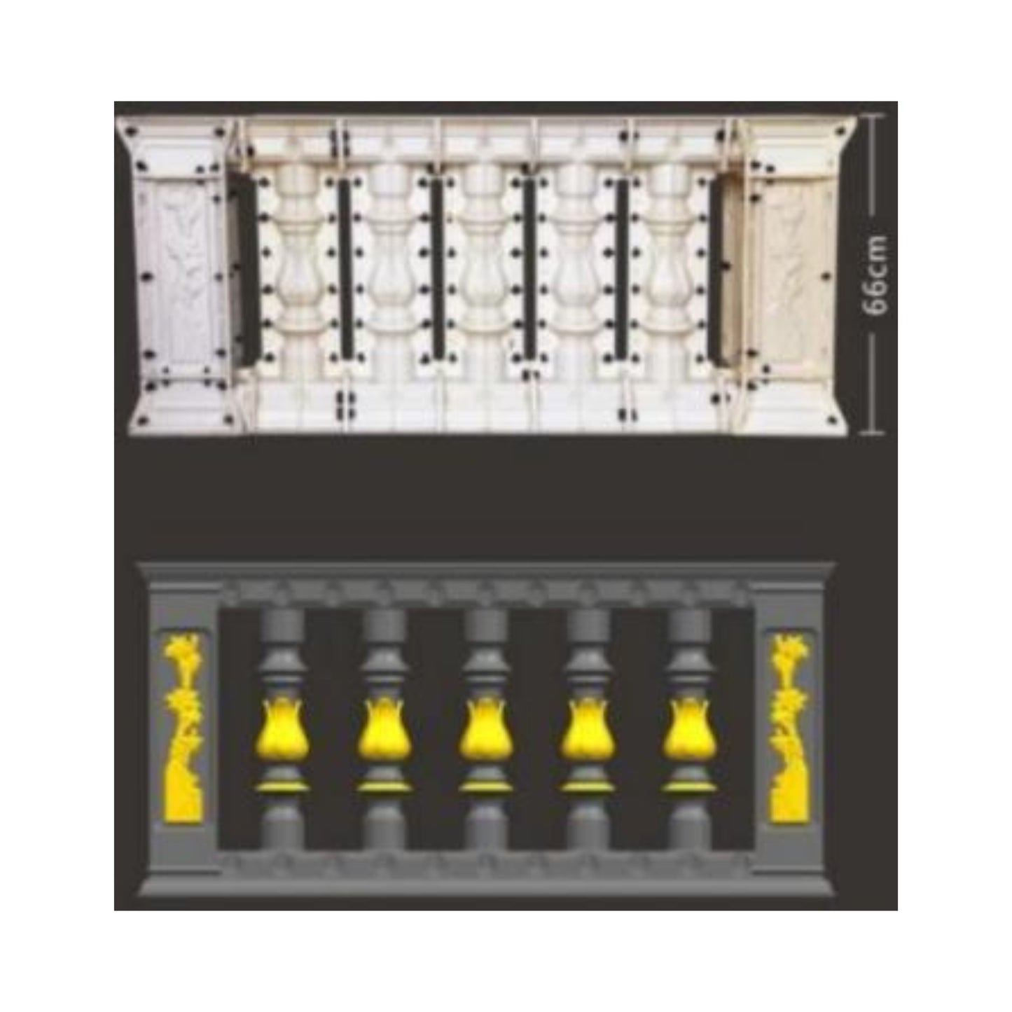 Cast-in-Place Baluster Mold – Model M-12