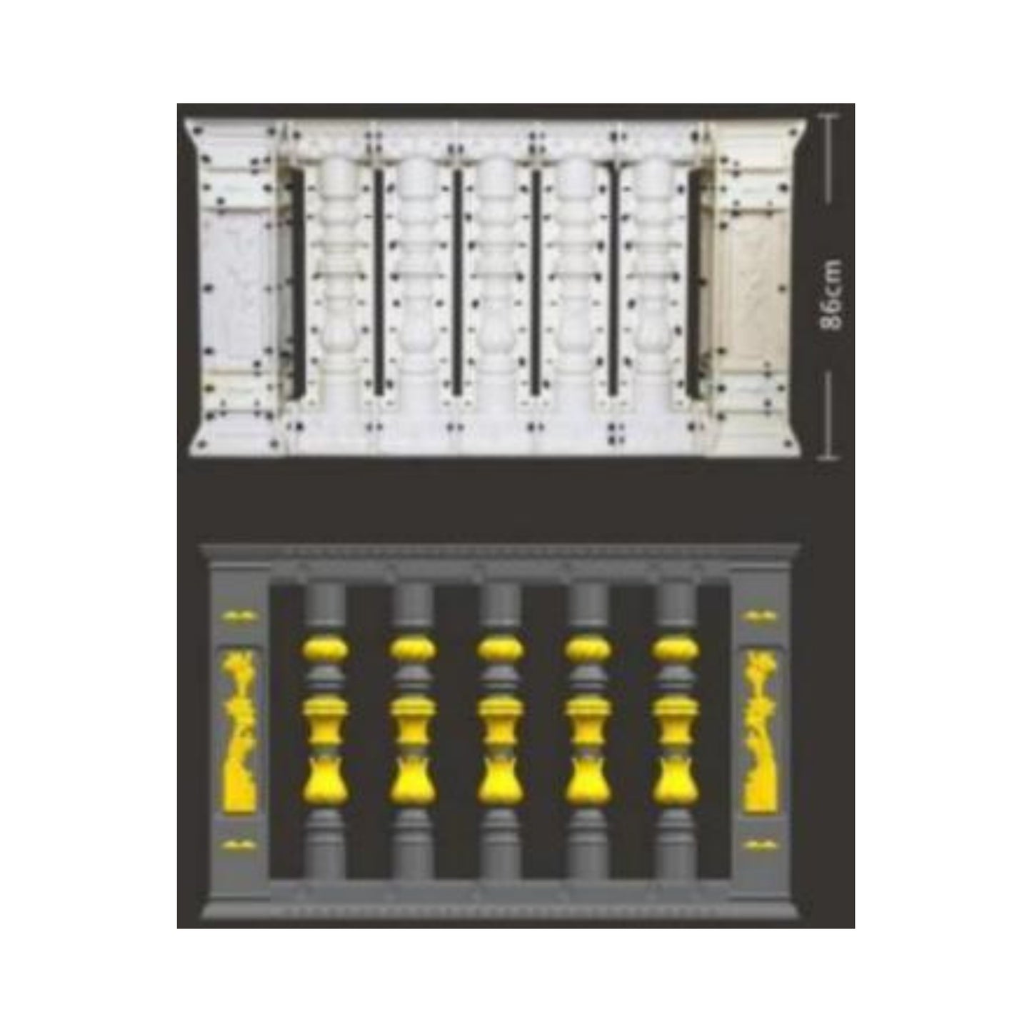 Cast-in-Place Baluster Mold – Model M-14