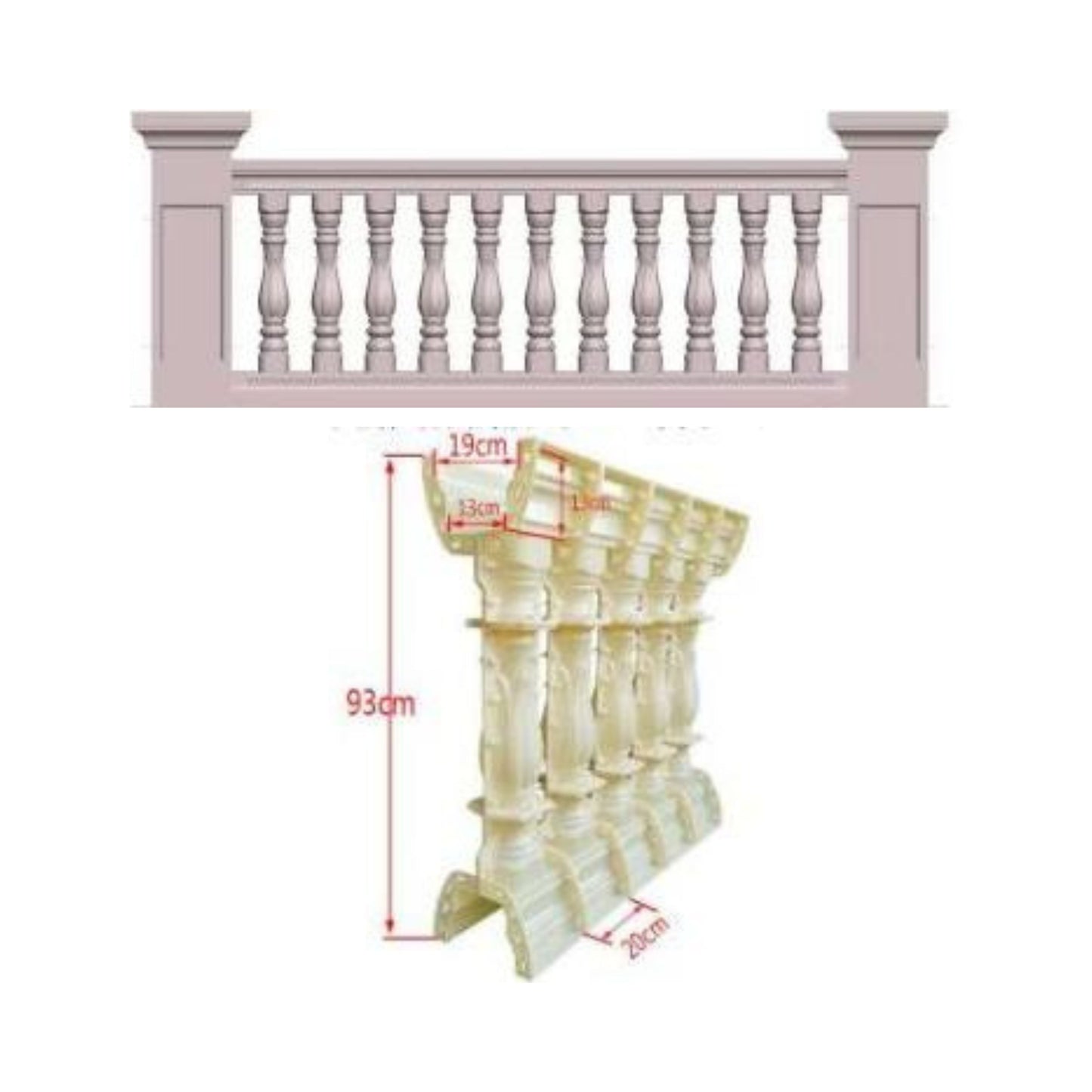 Cast-in-Place Baluster Mold – Model M-24