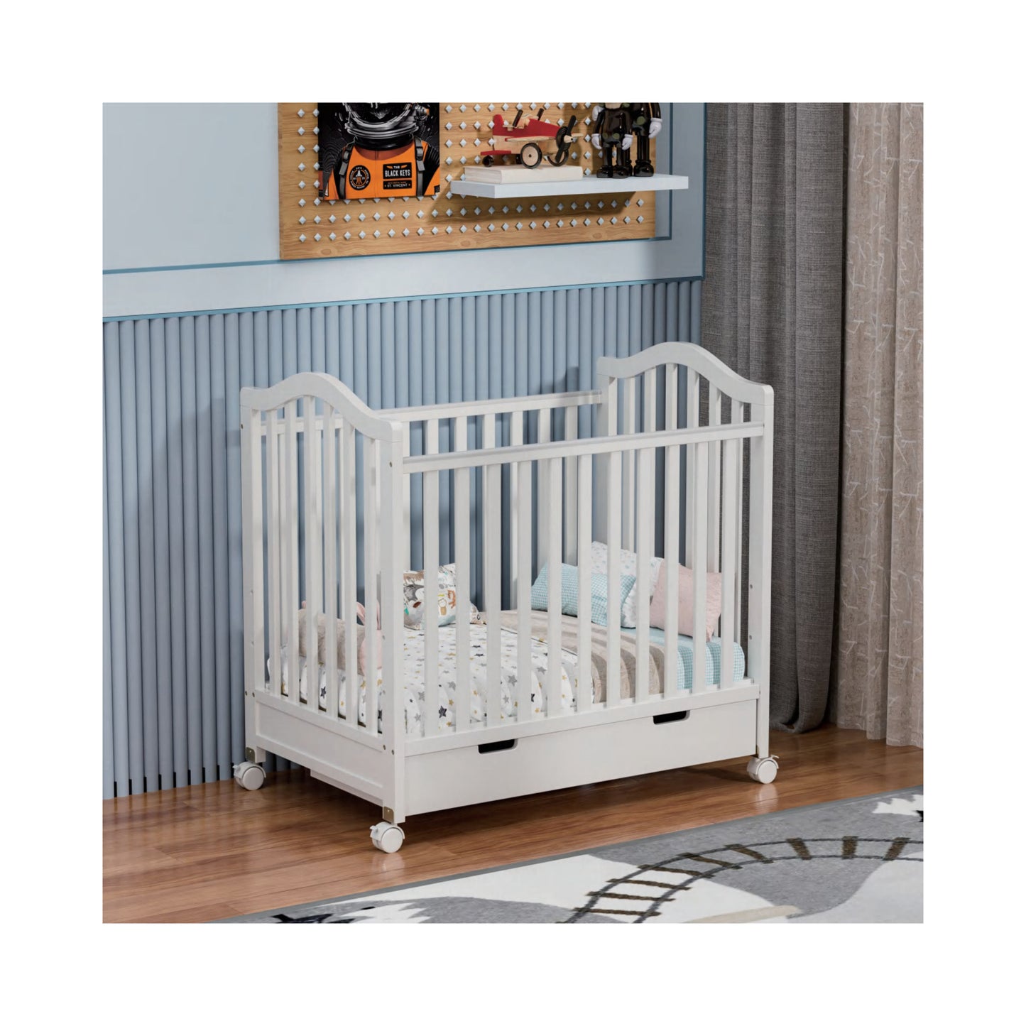 Adjustable Baby Crib with Storage – Model WBBC120