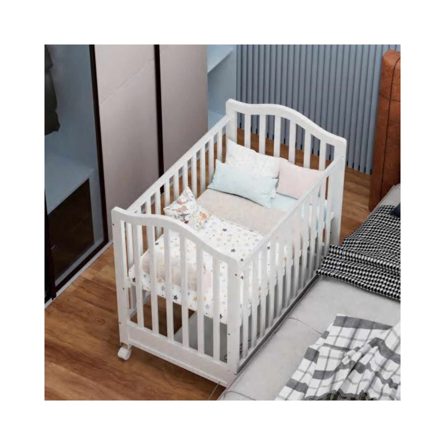 Adjustable Baby Crib with Storage – Model WBBC120
