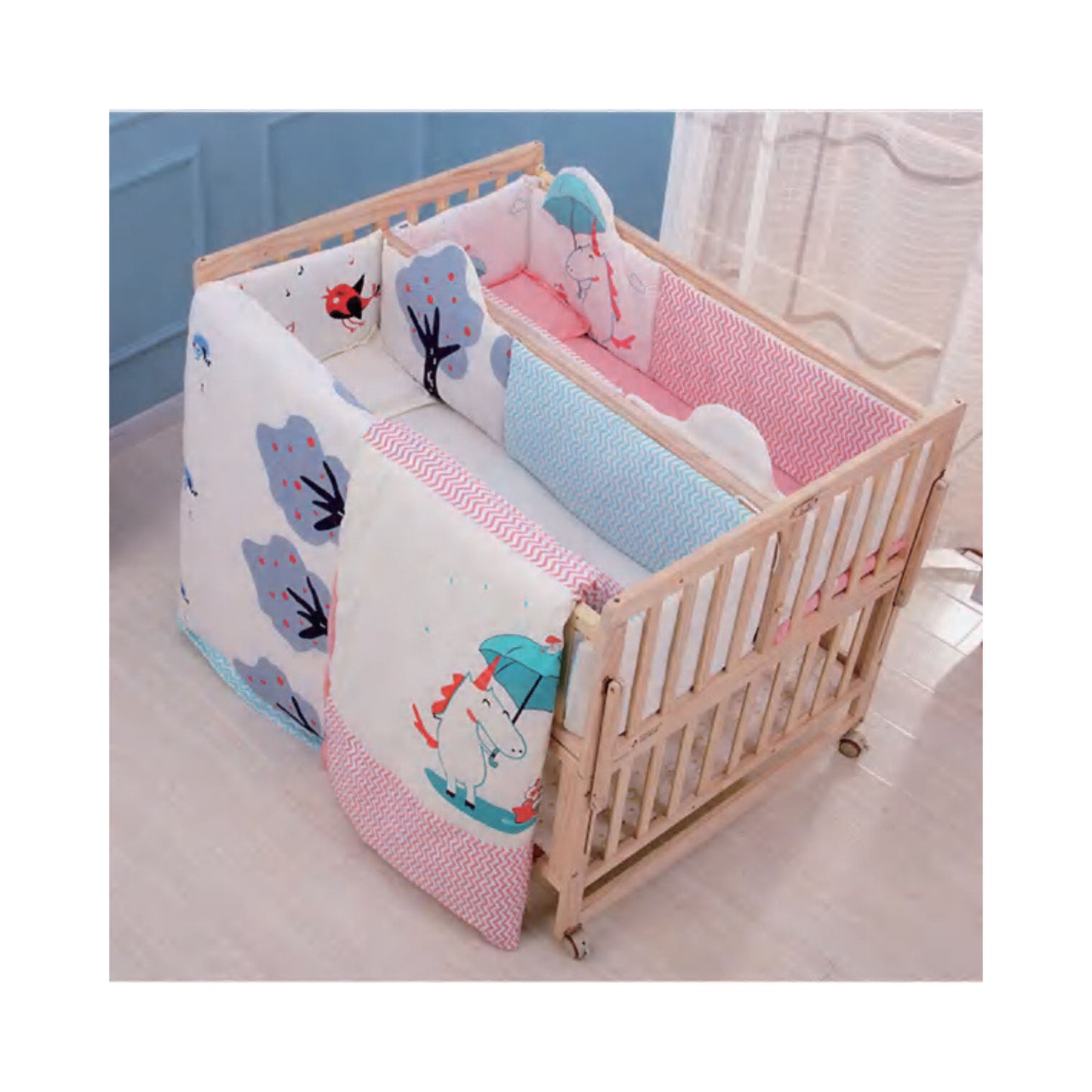 Multifunctional Twin Baby Bed – Model WBB118