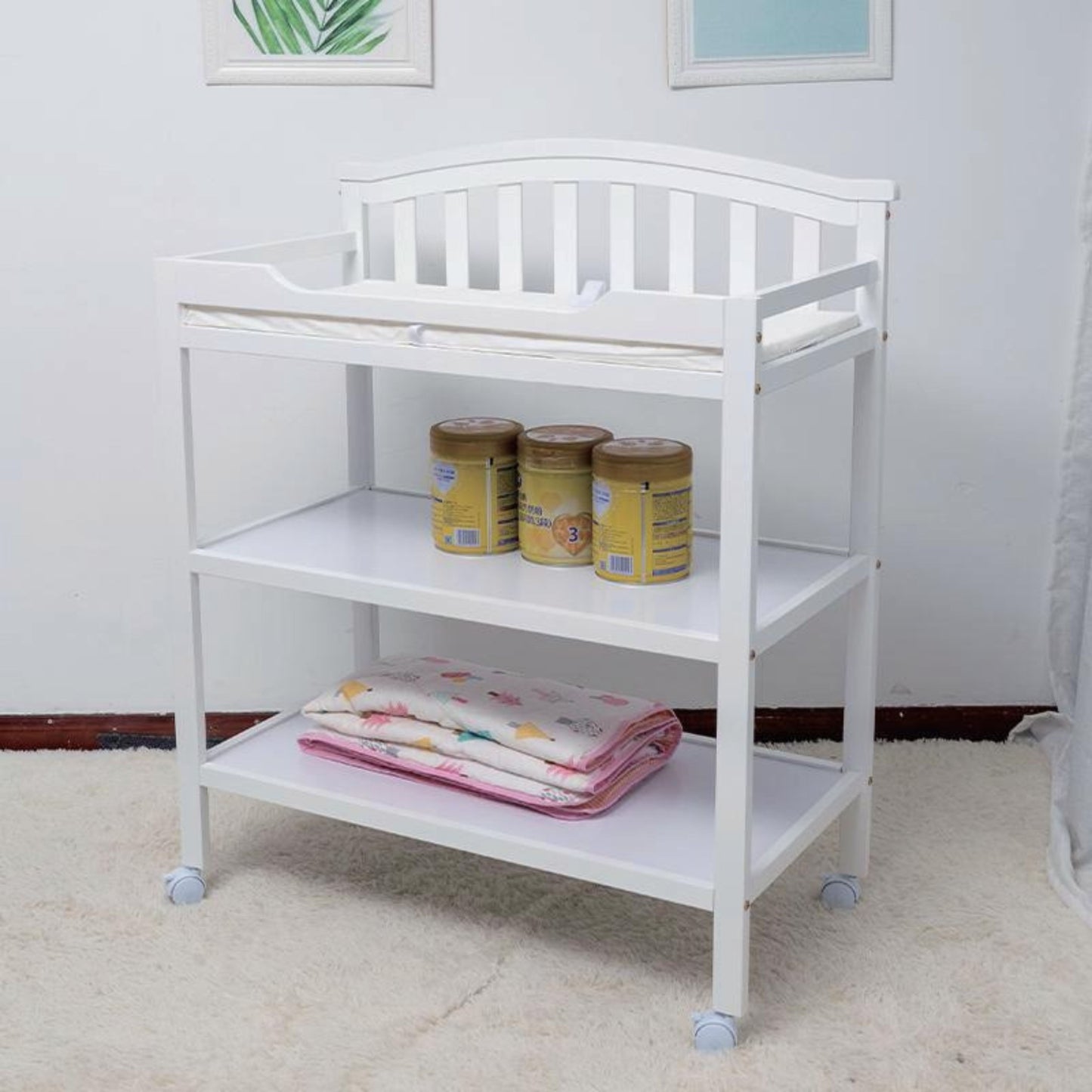 Baby Changing Table with Storage and Wheels – Model WBB Change Table 02
