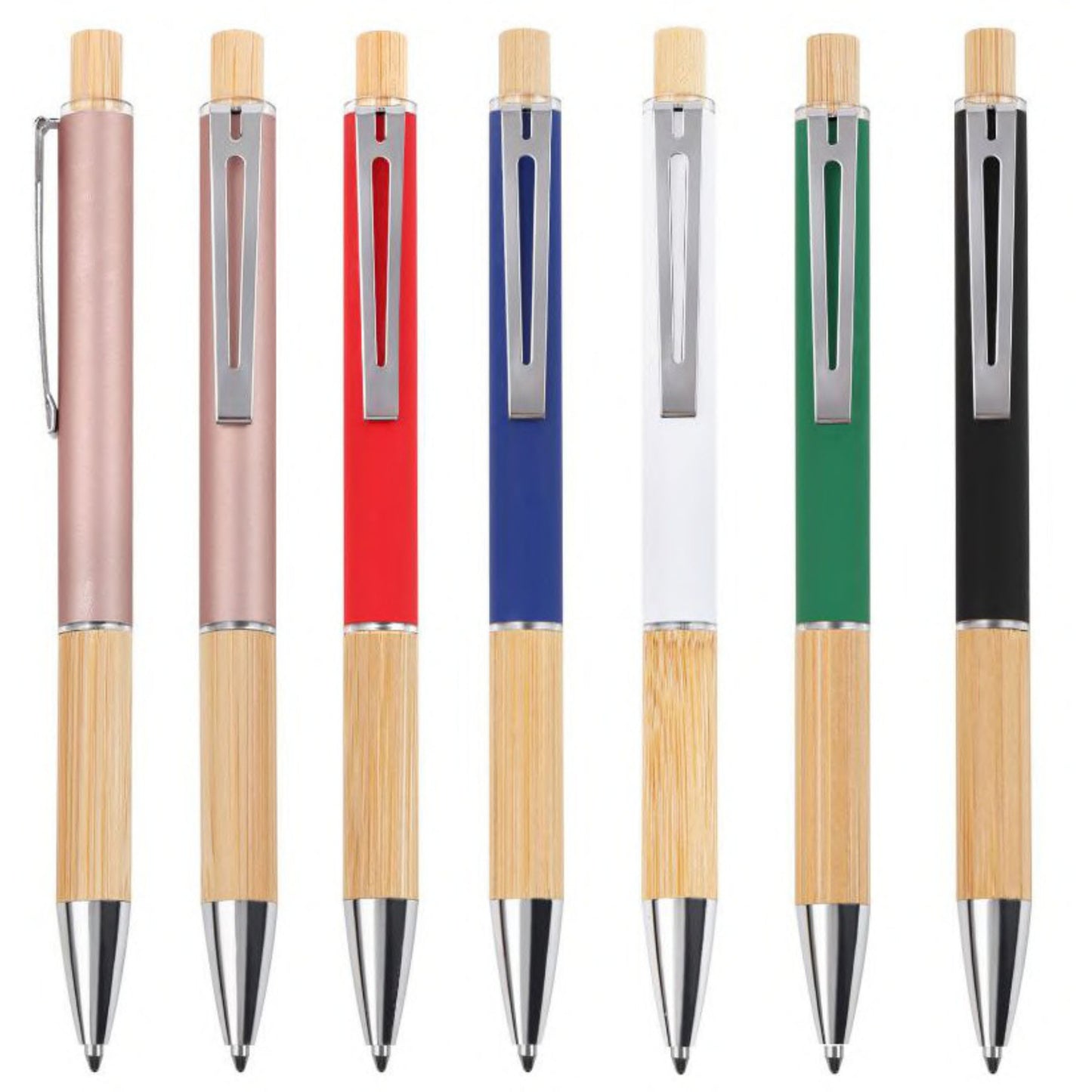 Minimalist Bamboo and Aluminum Ballpoint Pen