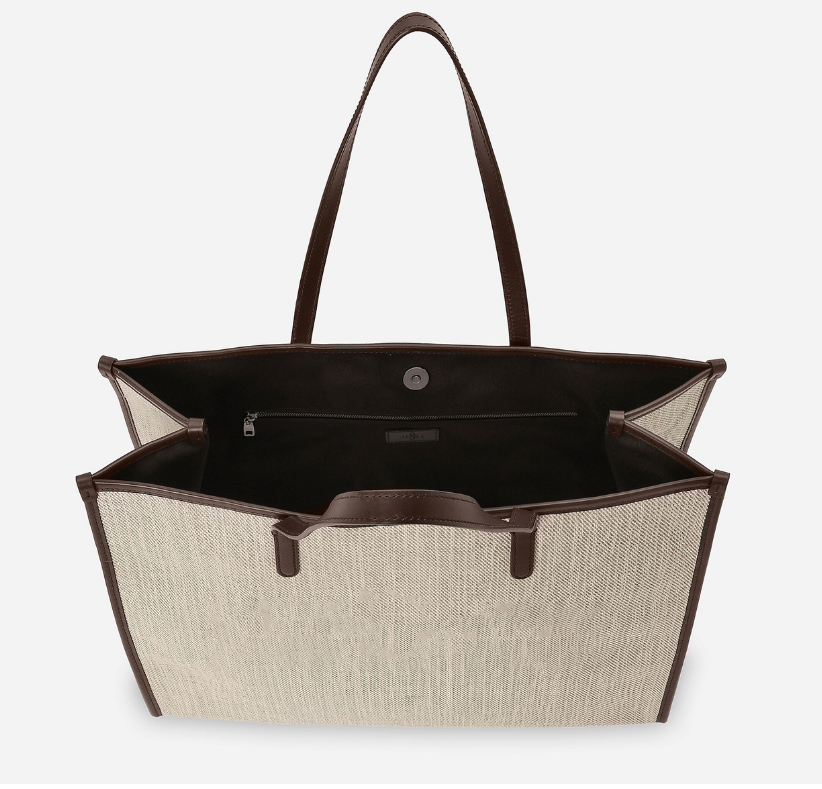 Large Structured Canvas Shopper – Elegant & Practical