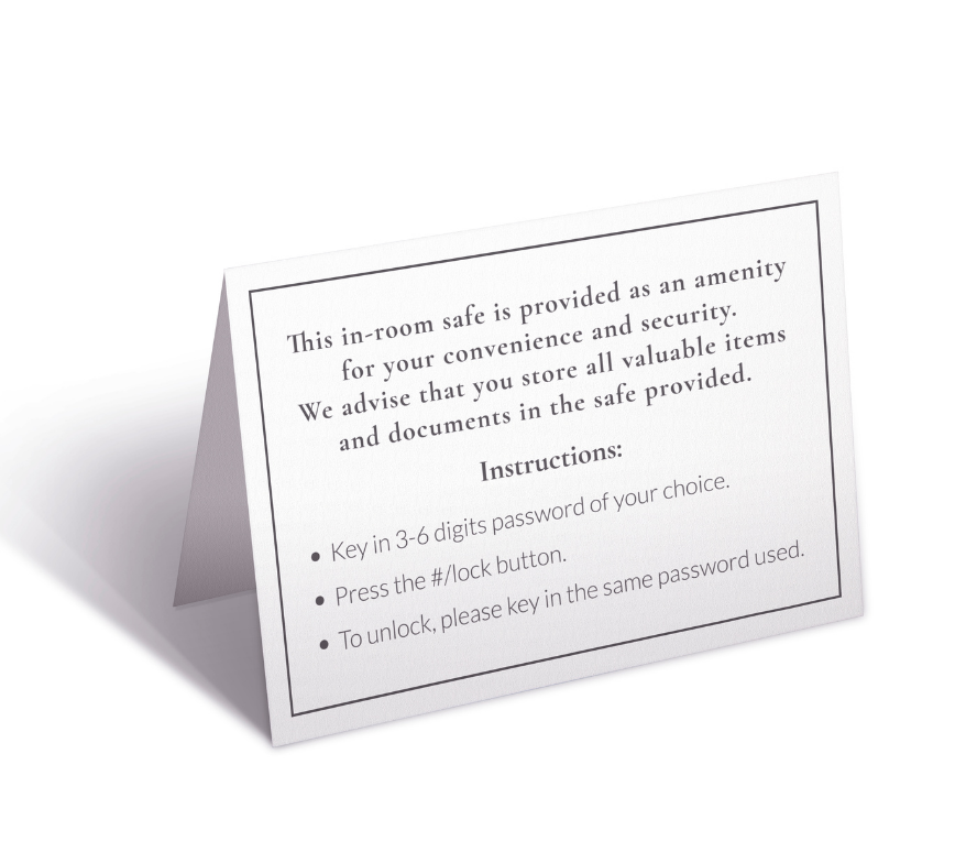 Semi-Permanent Safe Tent Card – Durable PVC Security Signage