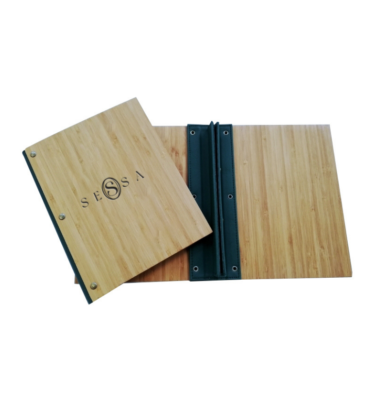 Leather Bind Bamboo Menu – Elegant & Sustainable Menu Cover