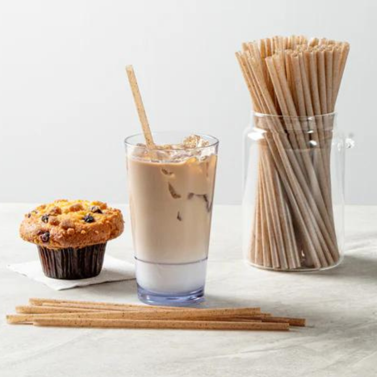 200-Pack Compostable Brown Coffee Ground PLA Straws – Sturdy & Heat-Resistant