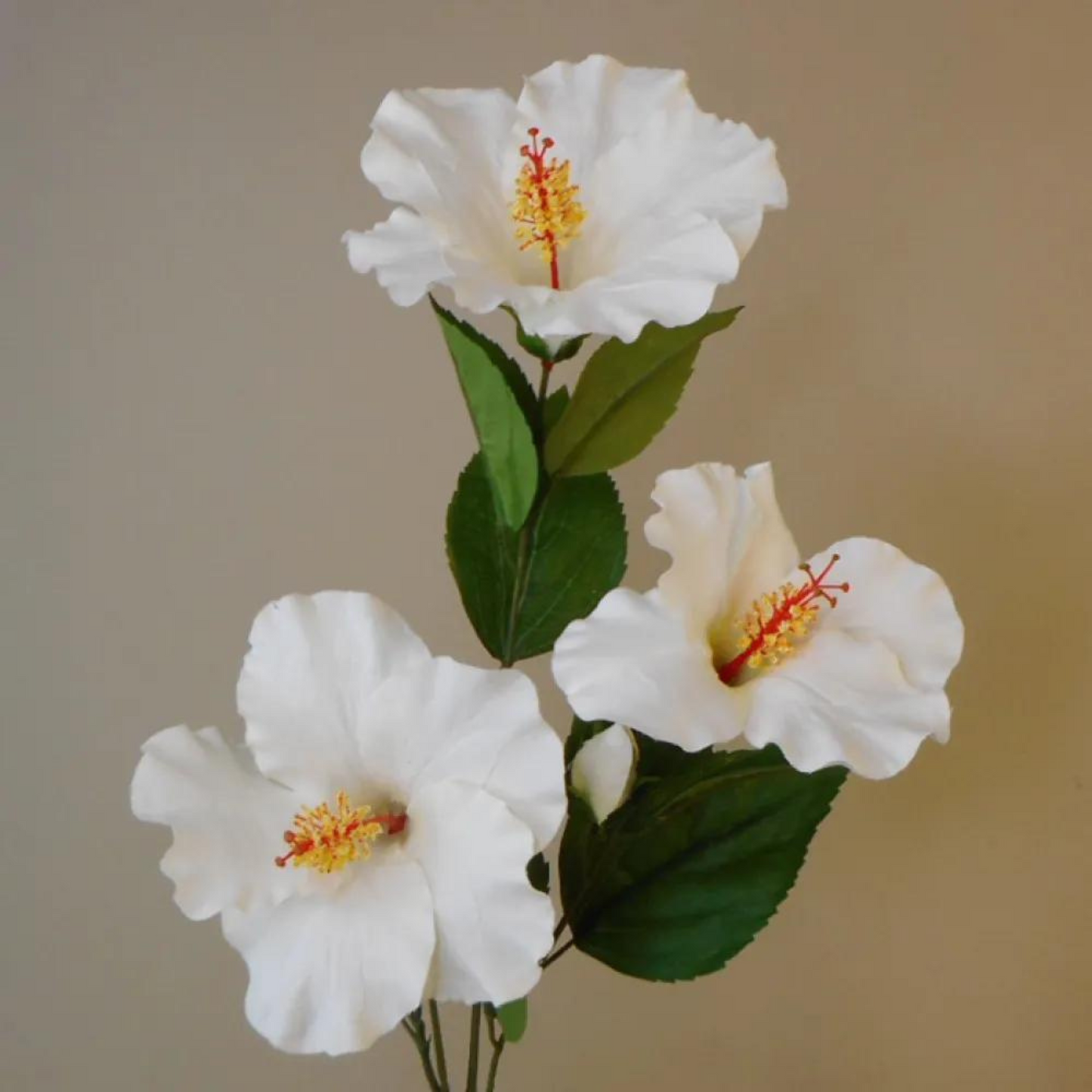 Artificial Hibiscus Flowers in White and Blue