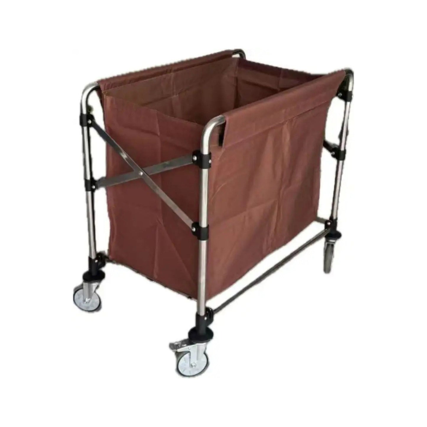 Stainless Steel Basket Truck – Heavy-Duty Utility Cart in Blue & Grey