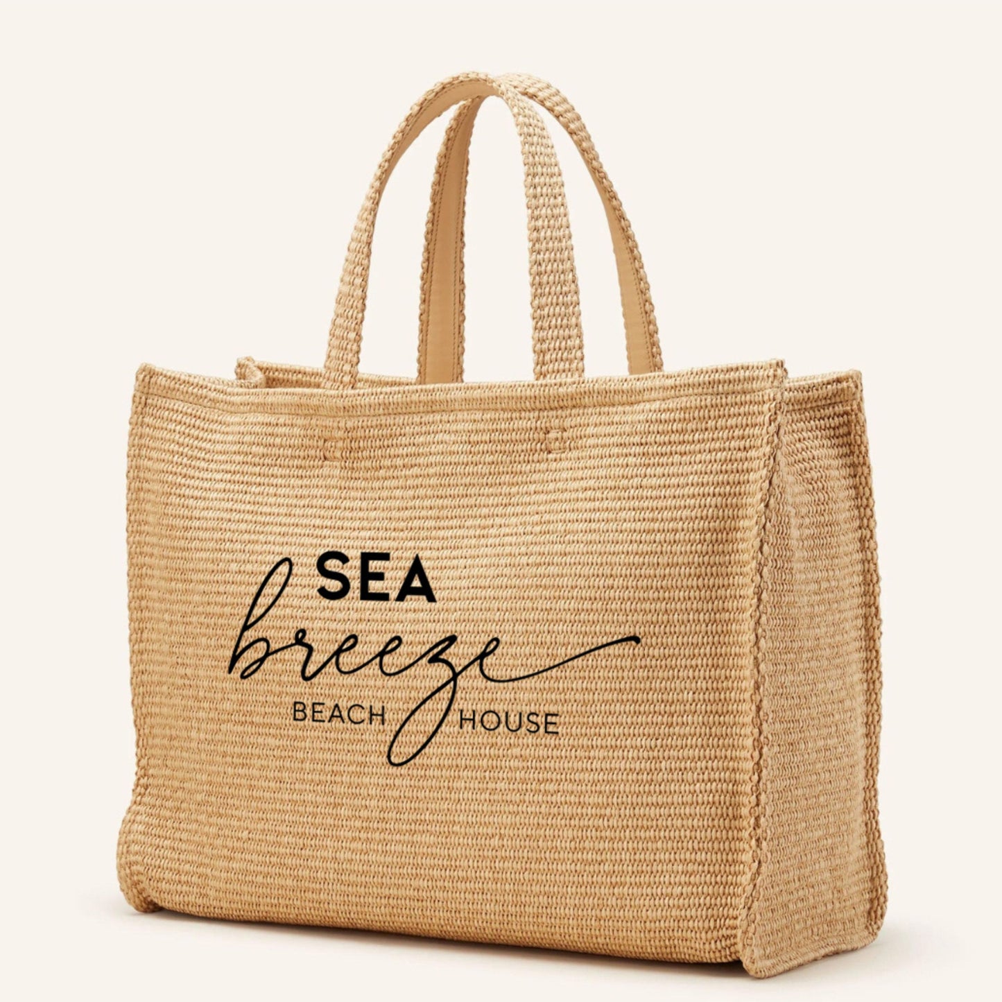 Stylish Beach Bag – Bast Material with Inner Pocket & Custom Logo