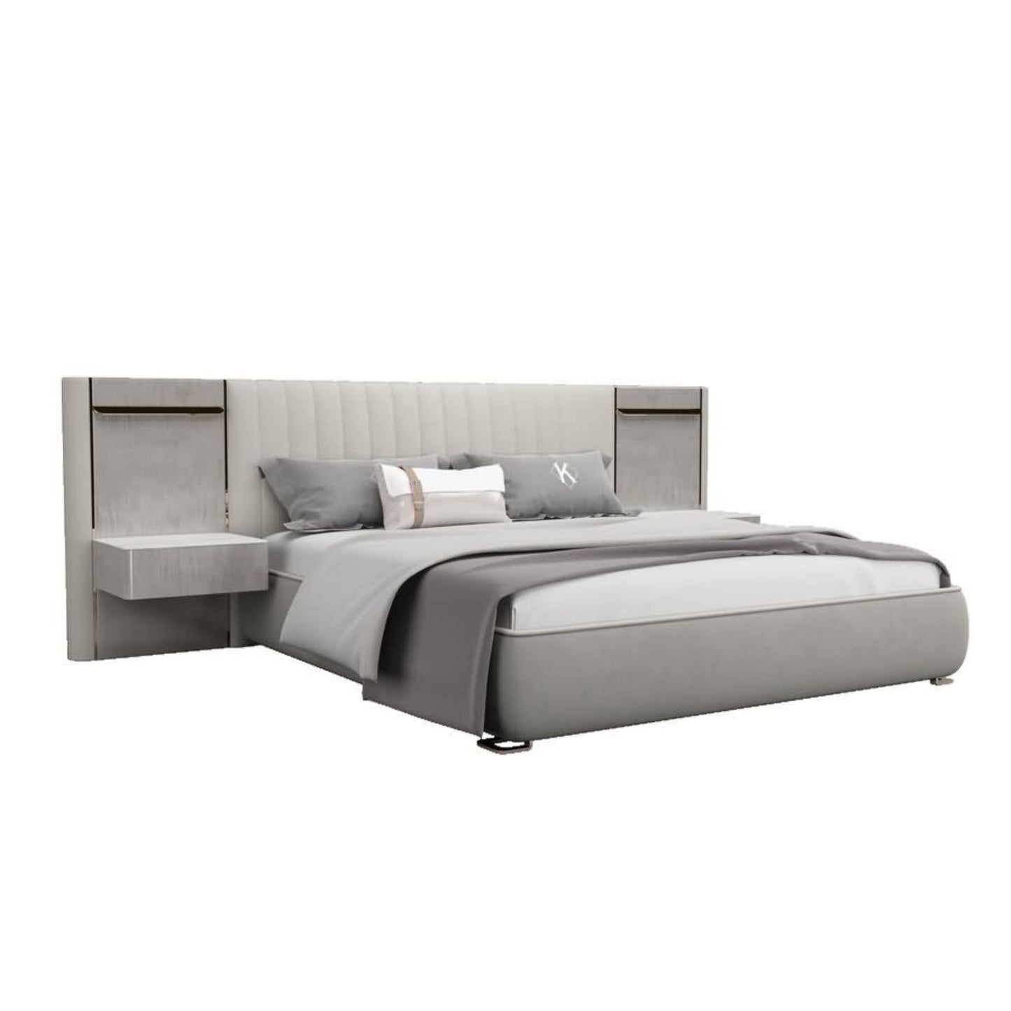 Luxury Bed KD8011-150/180 with Coordinated Nightstand Set BN8(6)8011