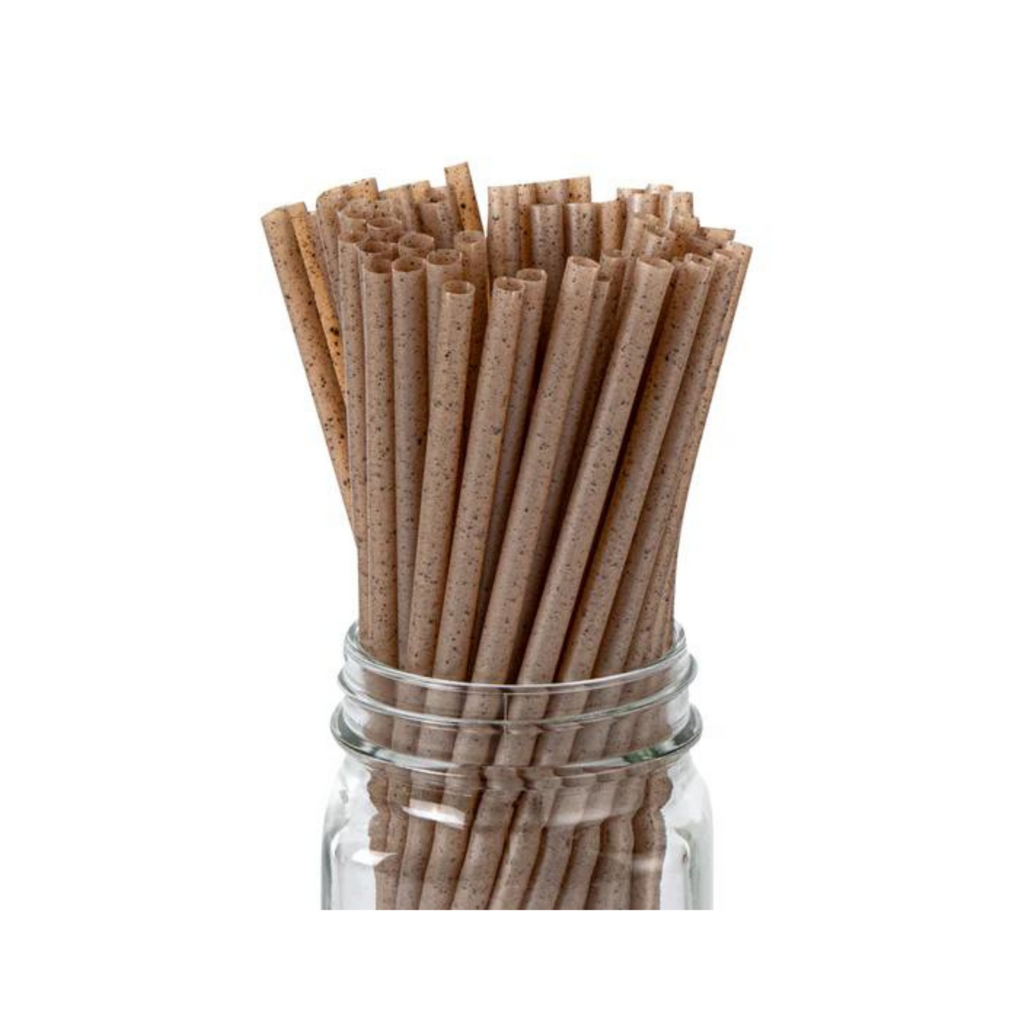 200-Pack Compostable Brown Coffee Ground PLA Straws – Sturdy & Heat-Resistant