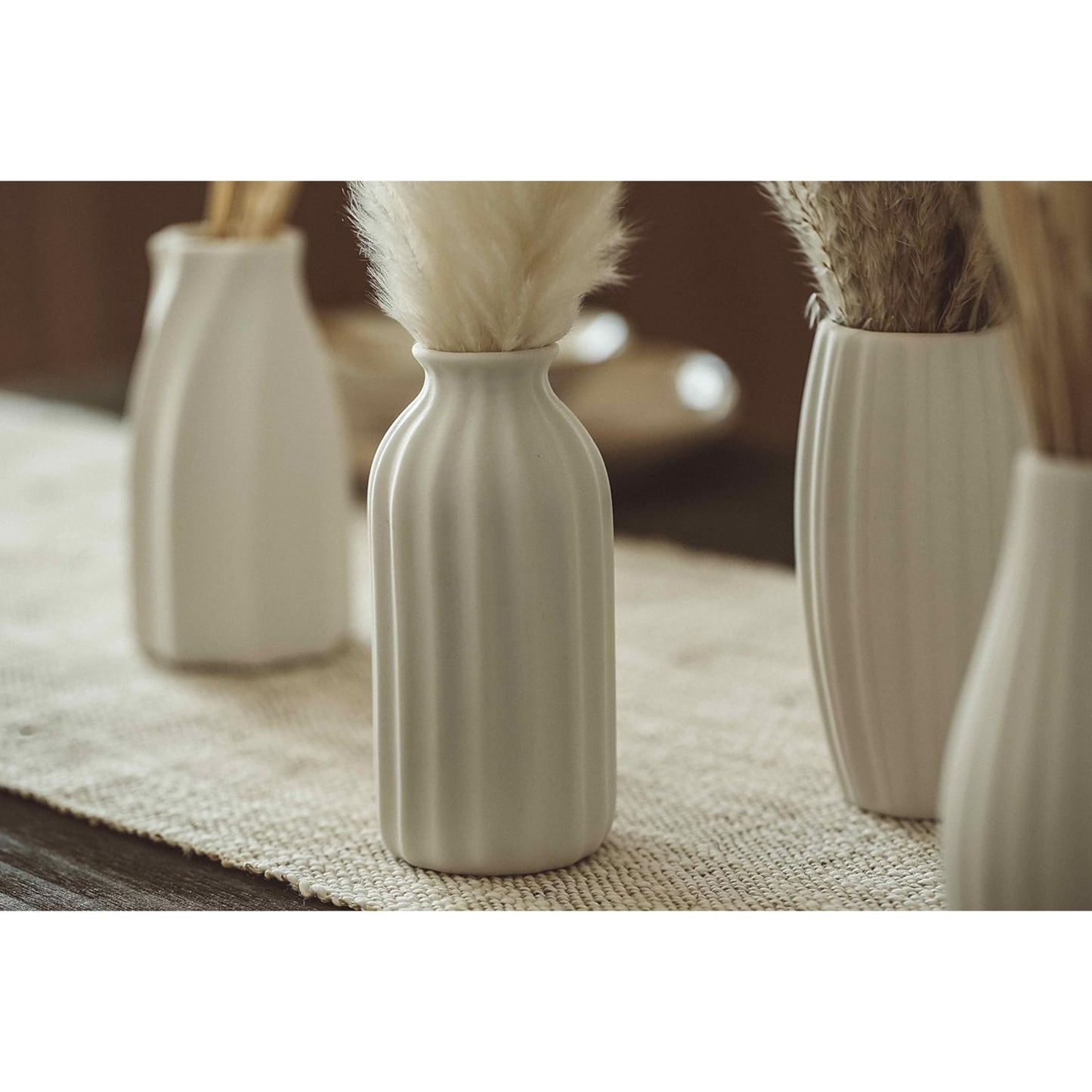 White Ceramic Bud Vases by Parlamain