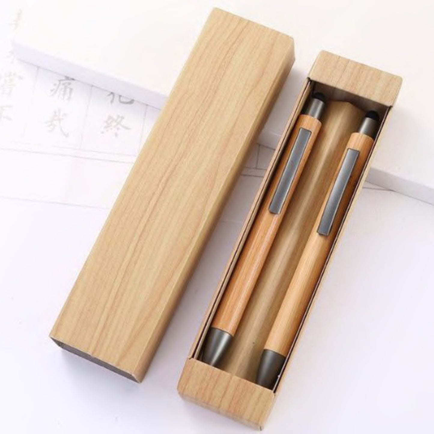 Eco-Friendly Bamboo and Recycled Ballpoint Pen Set