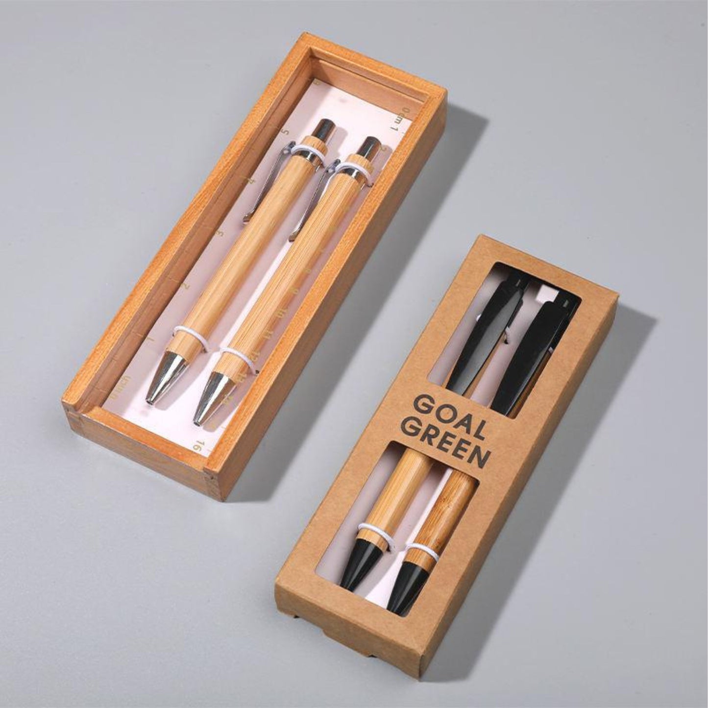 Eco-Friendly Bamboo and Recycled Ballpoint Pen Set