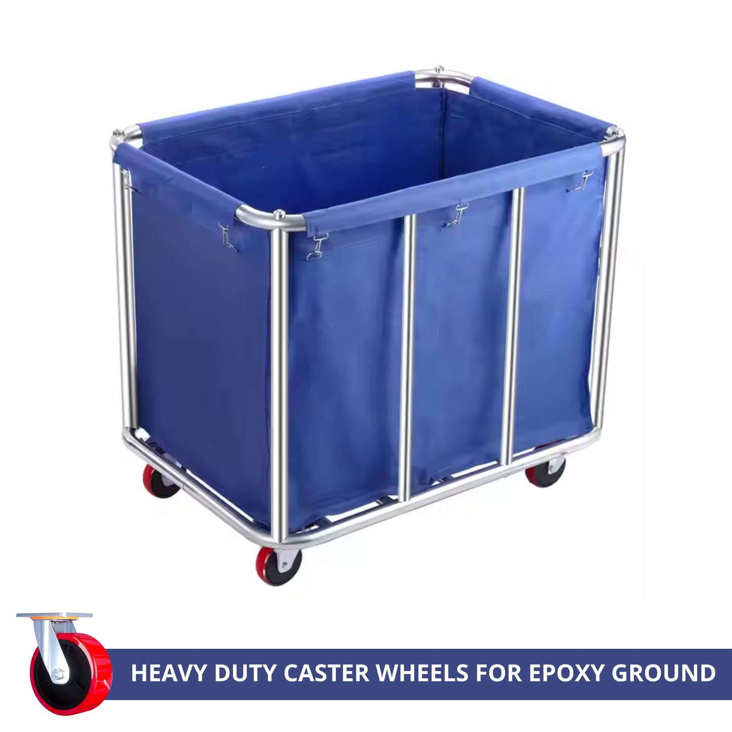Commercial Dirty Linen Storage Cart – Linen & Aluminum Frame