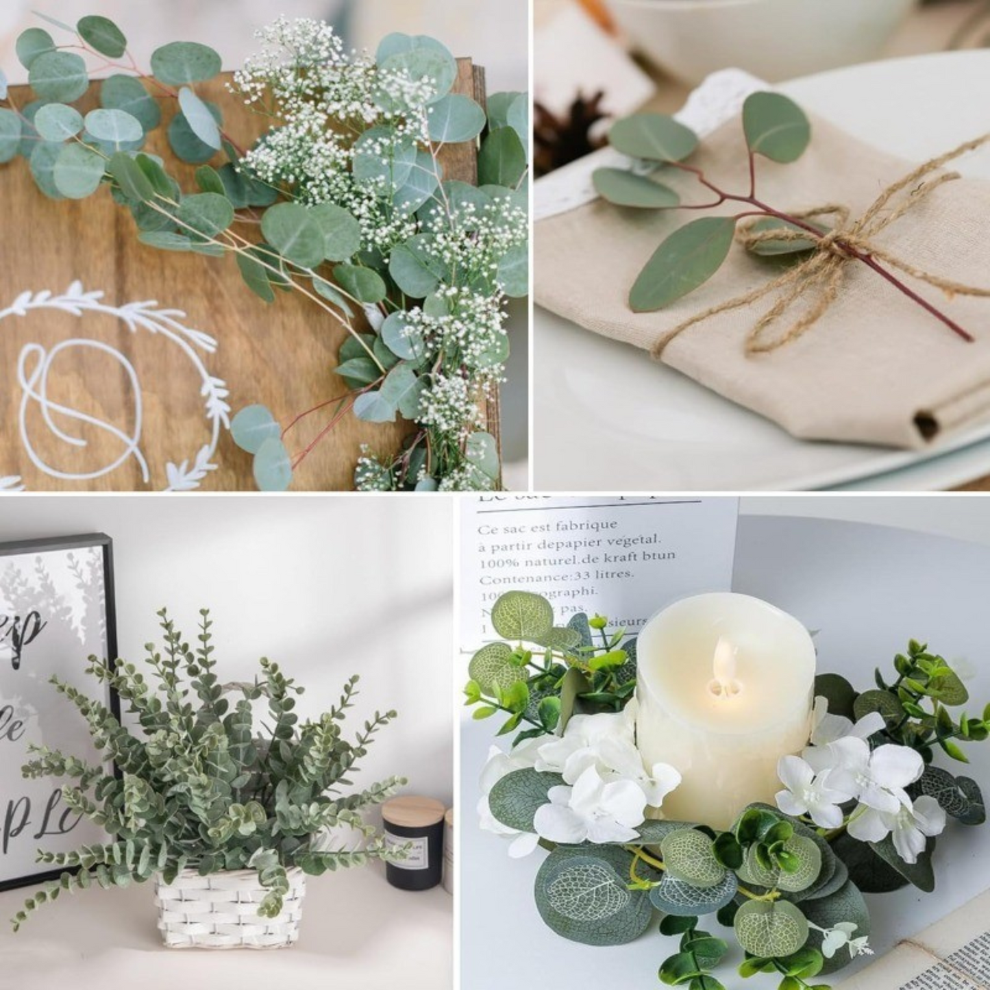 Bulk Mixed Eucalyptus Leaf Stems – Artificial Silver Dollar Picks & Faux Branches