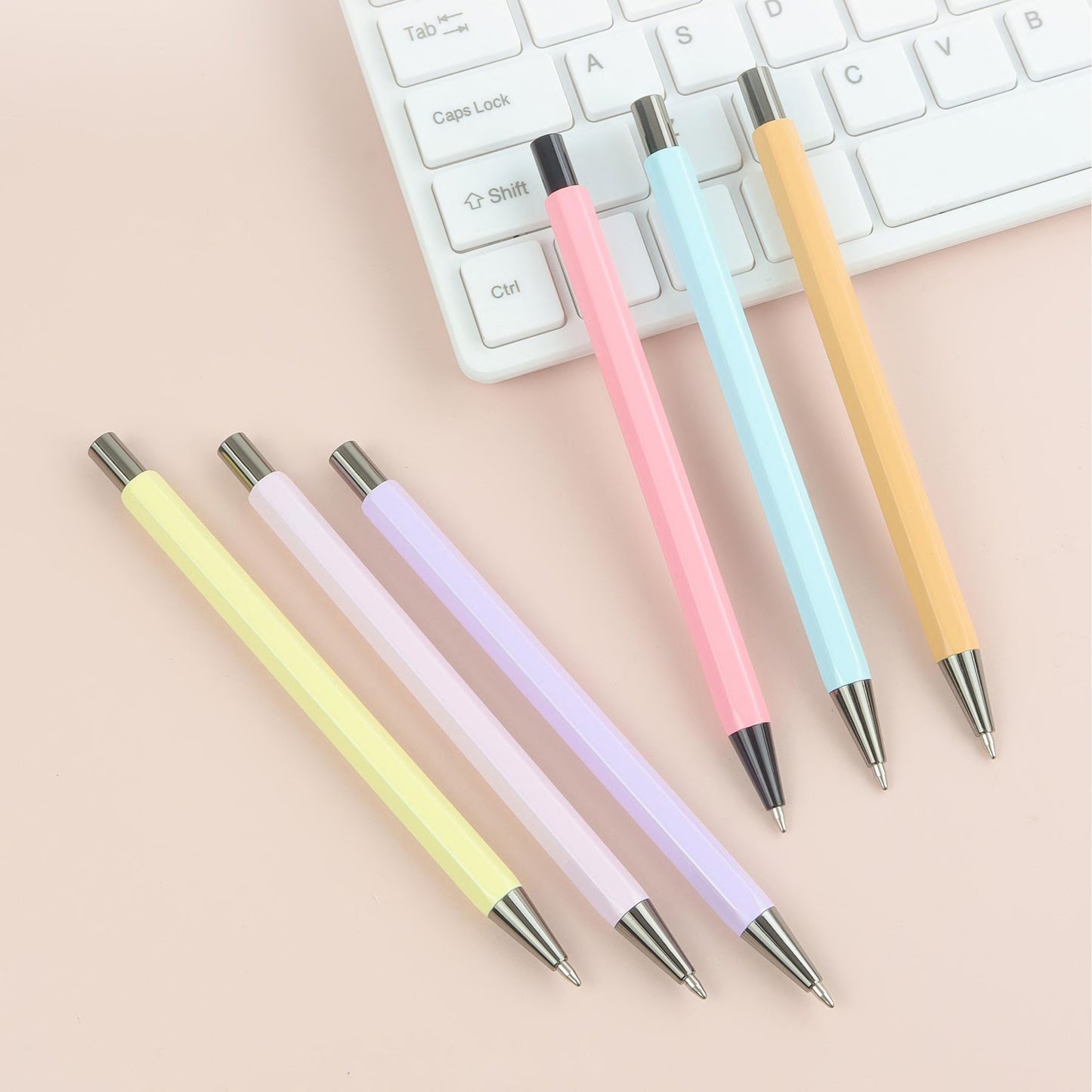 Hexagon Click Action Ballpoint Pen with Custom Logo & Text