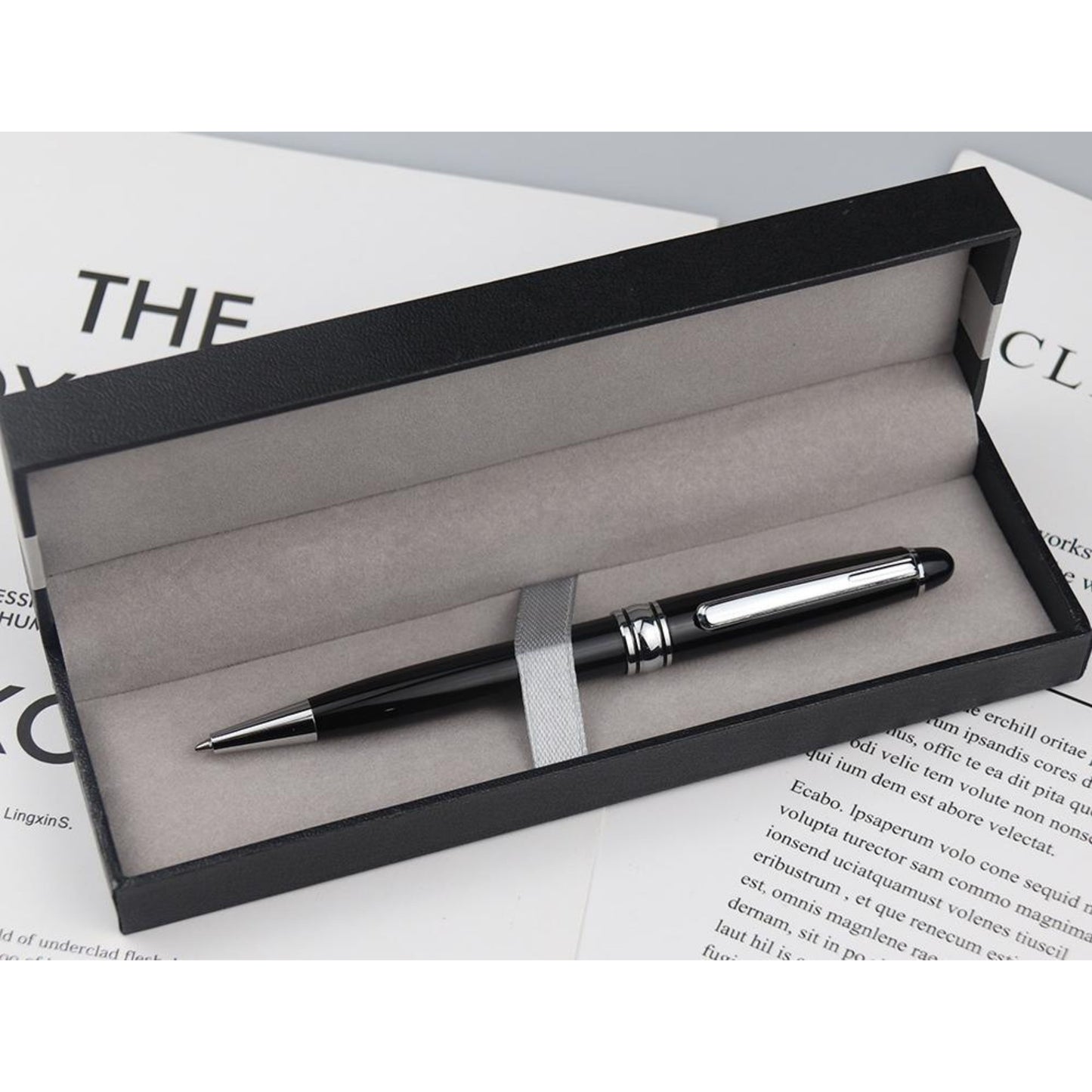 Executive Black Gift Box Pen Set – Twin Metal Ballpoint & Rollerball Pens